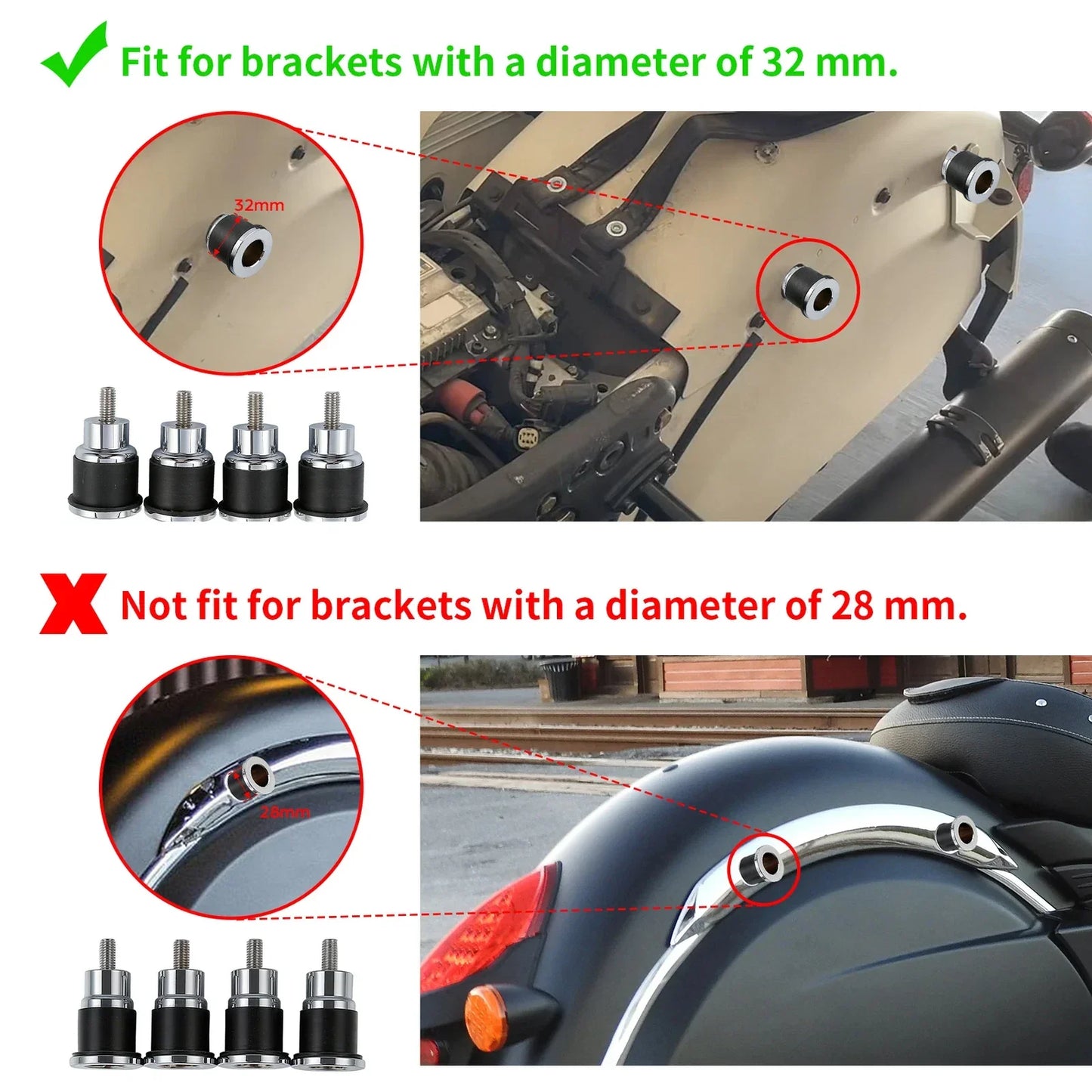 Quick Release Saddlebag Backrest Spools for Indian Chieftain (2014-2024)