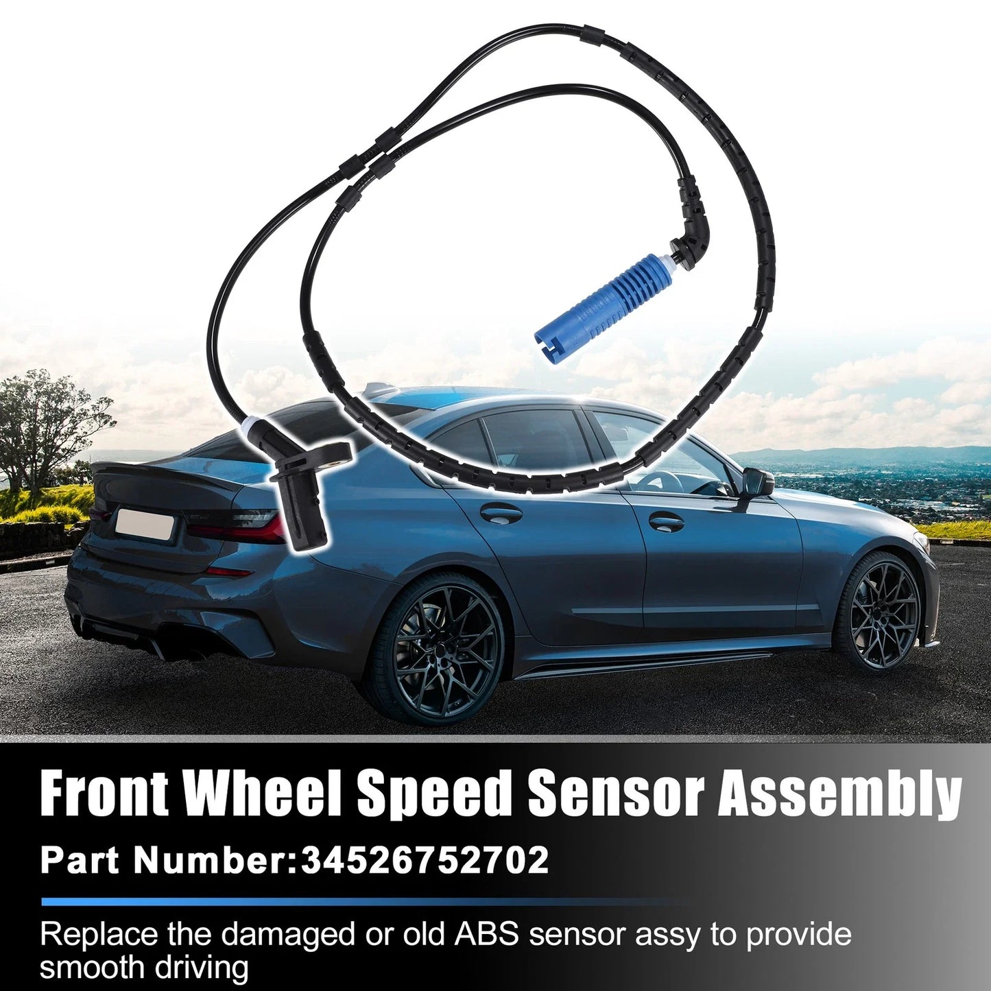 ABS Wheel Speed Sensor for BMW 330Ci Black Blue