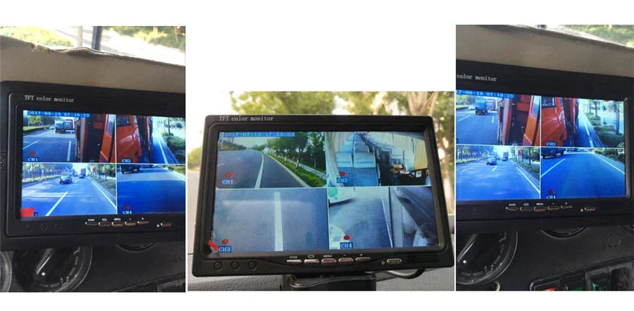 DVR Video Recorder & 7" Monitor with CCD Front Rear Camera for Truck Van Bus Car