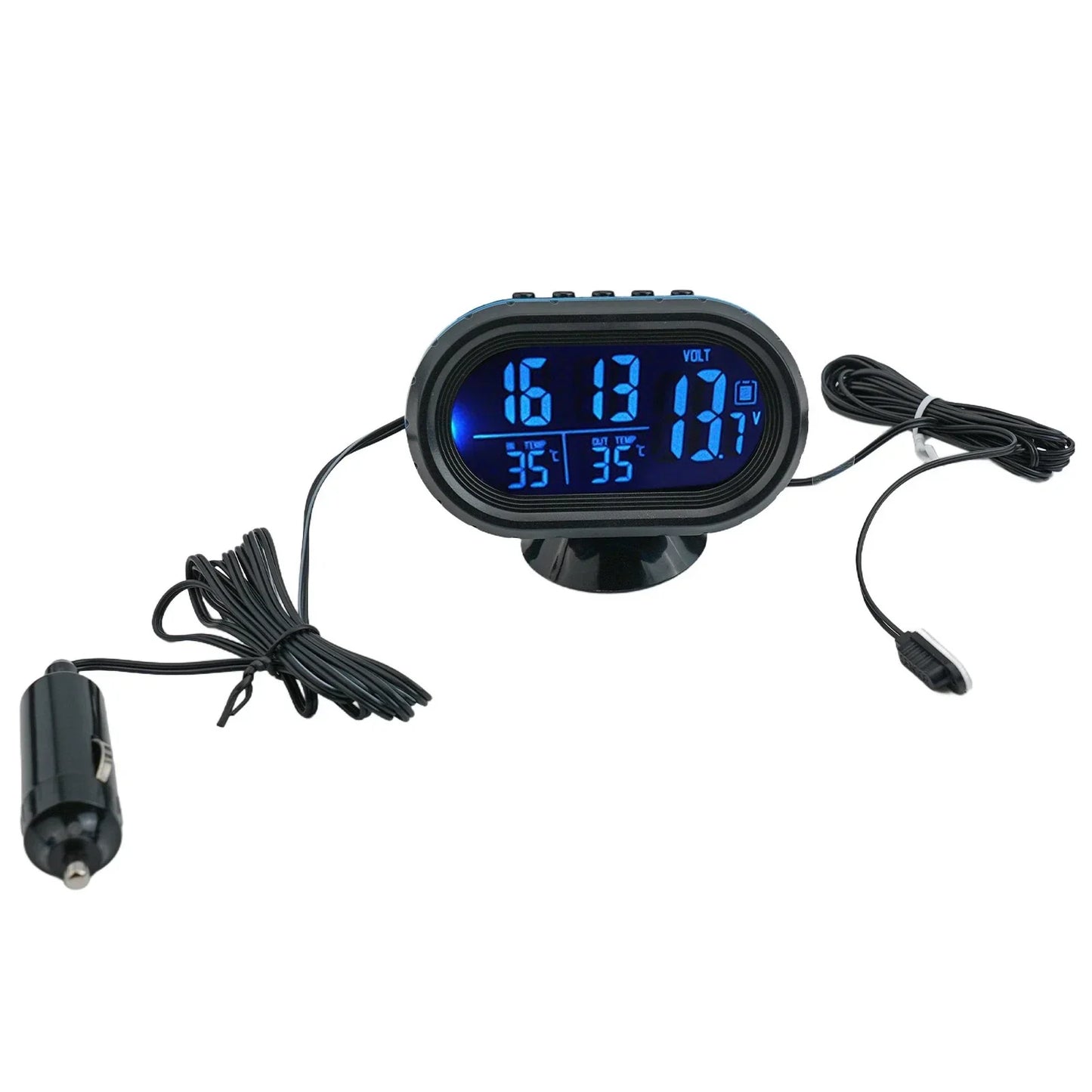 Digital Thermometer and Voltmeter for Car Dashboard
