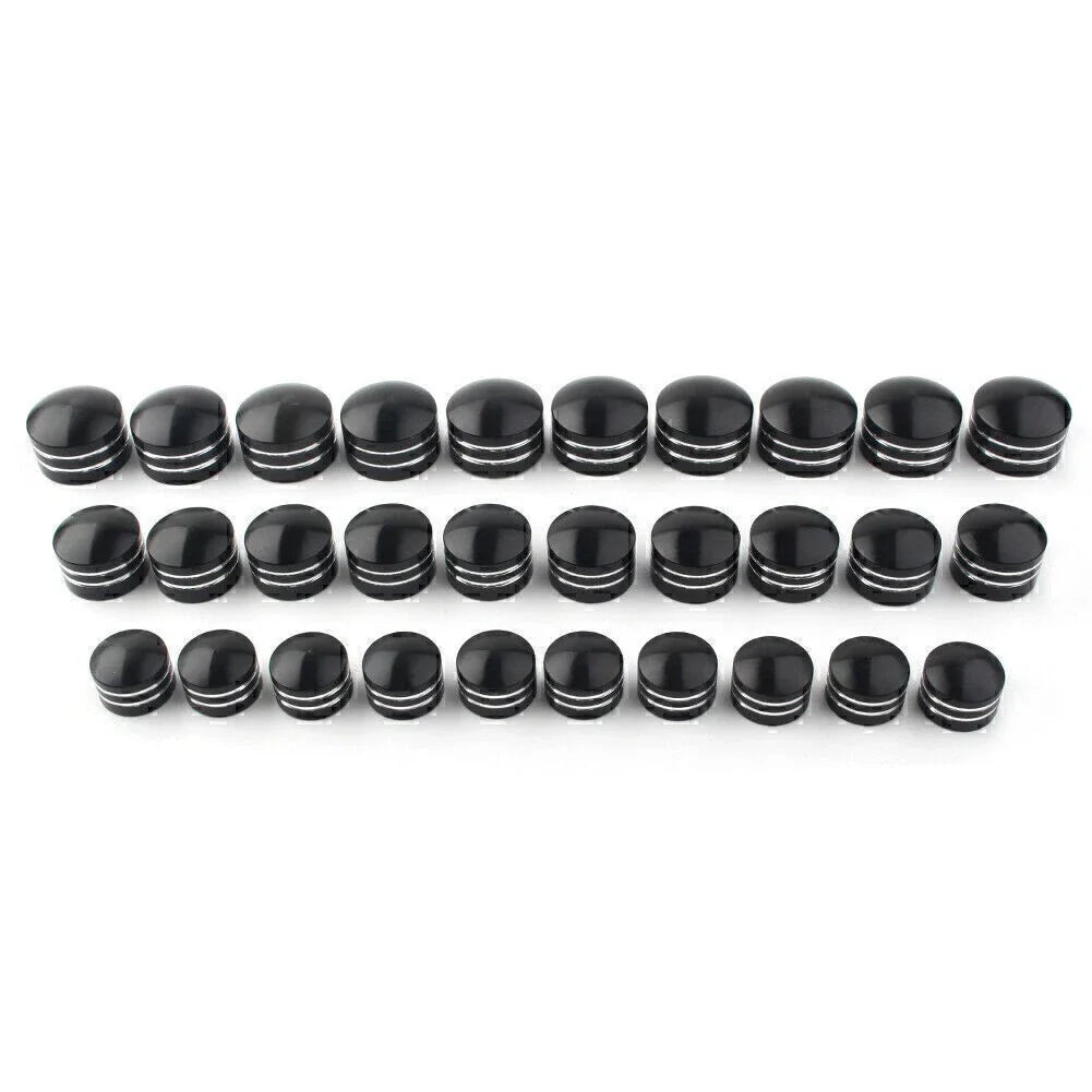 9mm Motor Bolt Topper Caps Covers for Harley - 10 x Black CNC