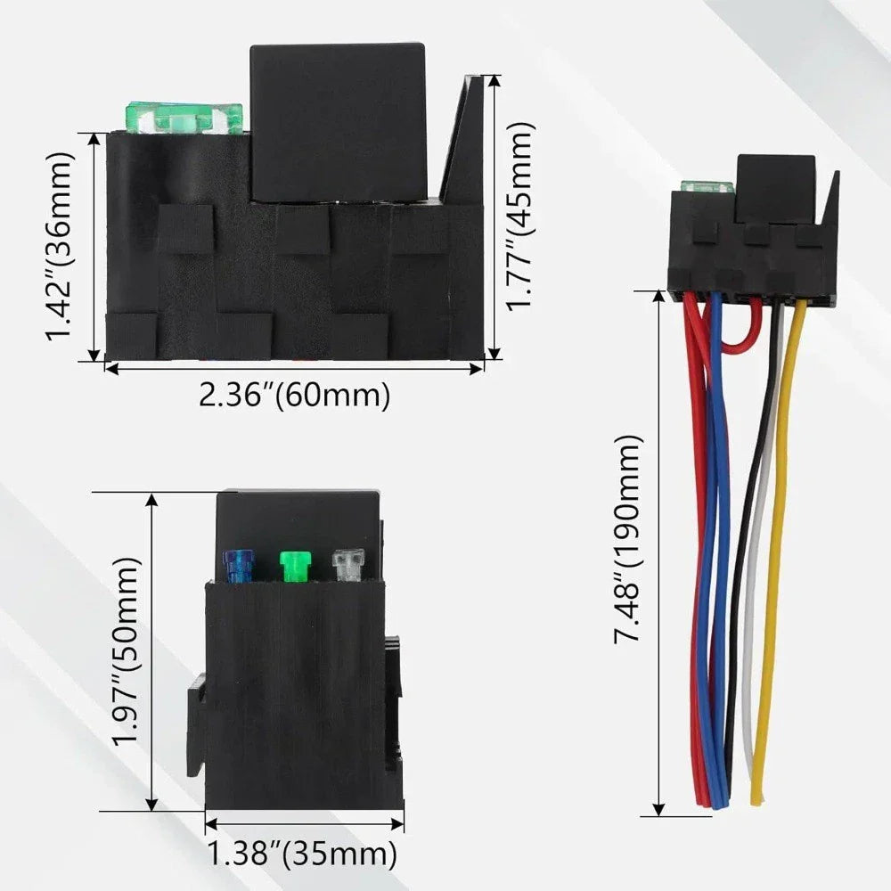 3 x 12V 40A Fuse Relay Kit for Cars, Trucks, Marine, Boats, Jeep