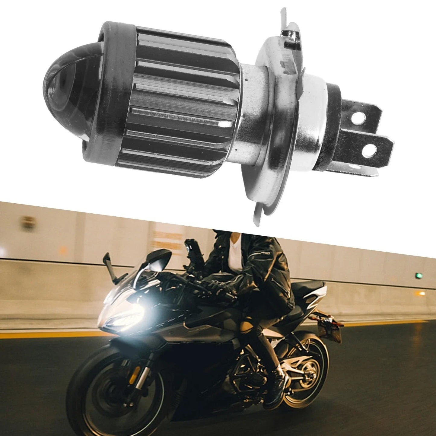 H4 LED 6000lm Motorcycle Headlight Bulbs Dual Color Hi/Lo Fog IP68 UK