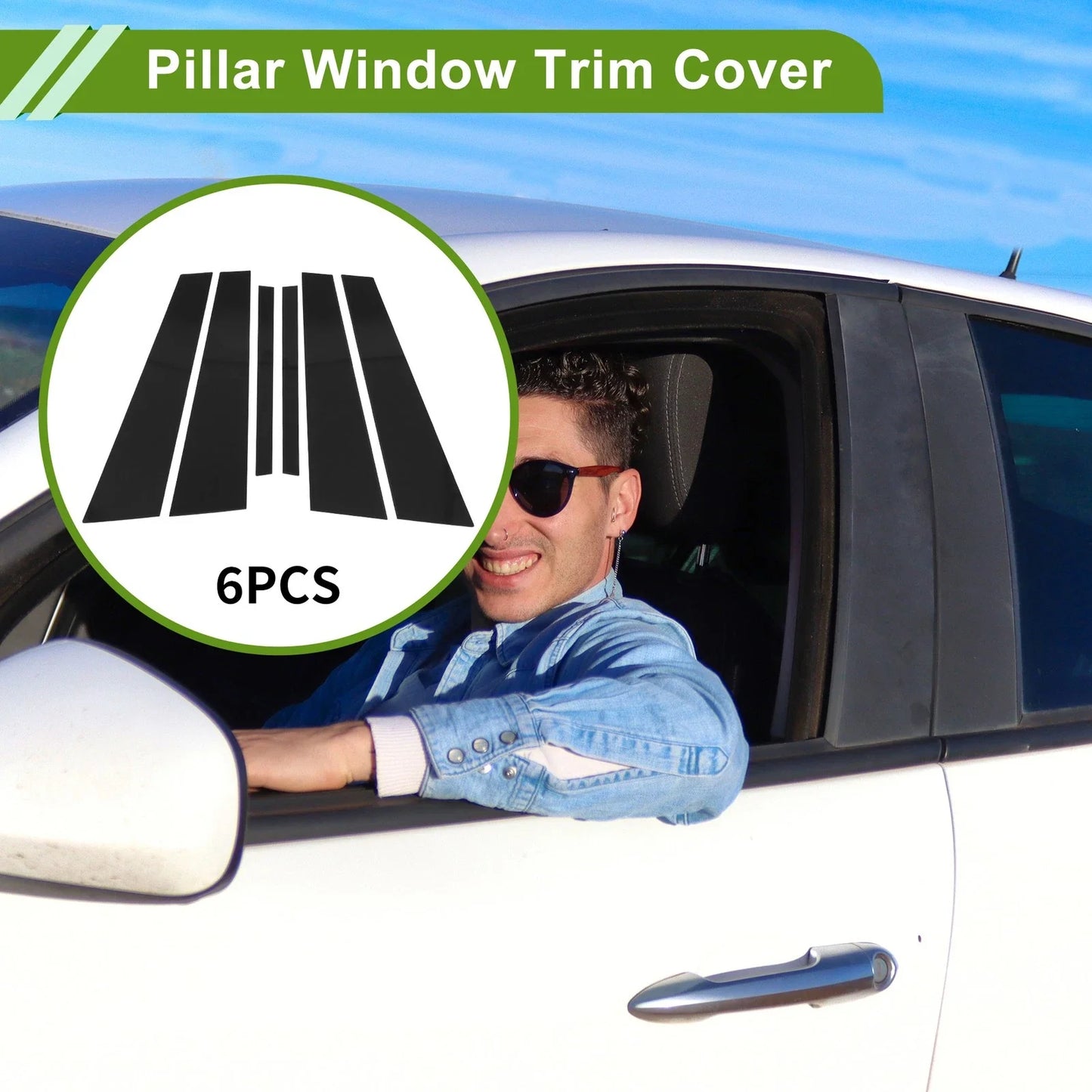 6x Door Pillar Window Trim for BMW 7-Series Black (2017-2022)