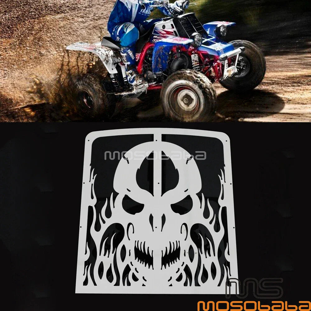 Skull Stainless Radiator Grill Cover for Yamaha YFZ350 Banshee (1987-2012)