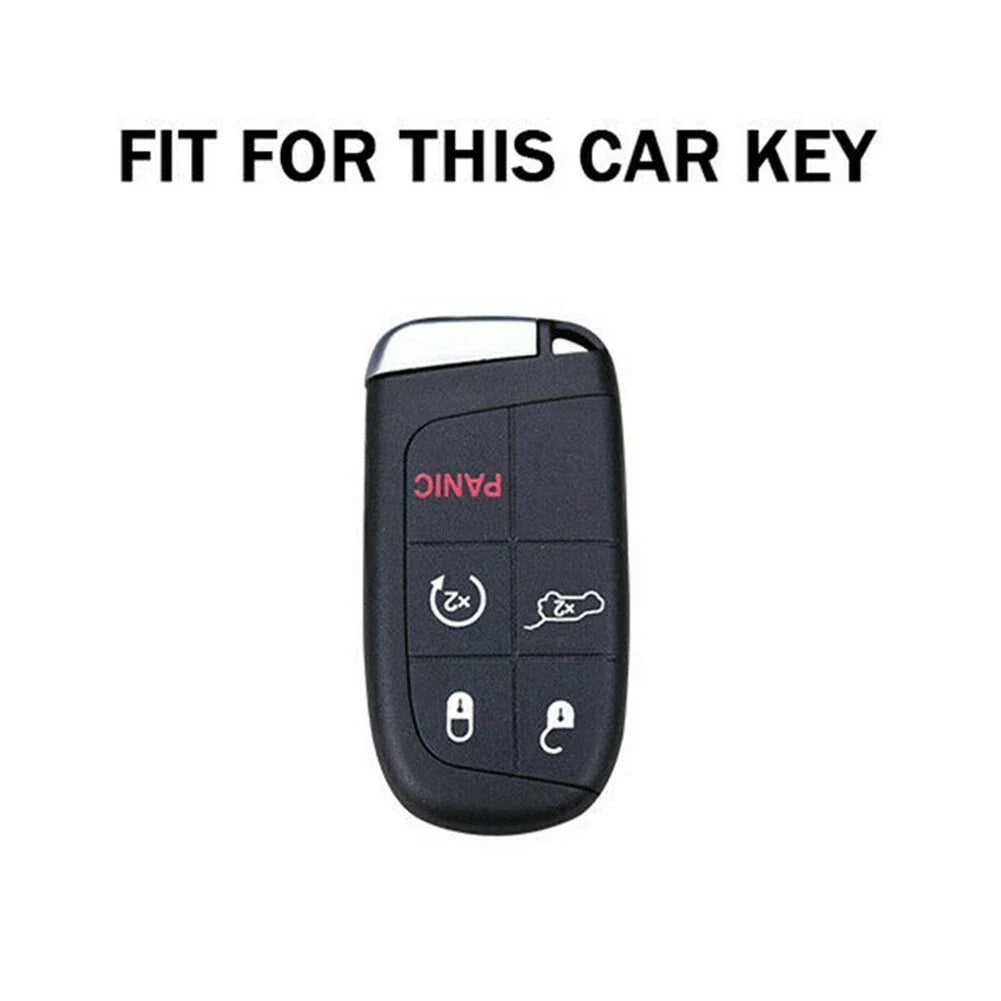 Leather Remote Key Cover Case Chain Holder for Jeep Cherokee