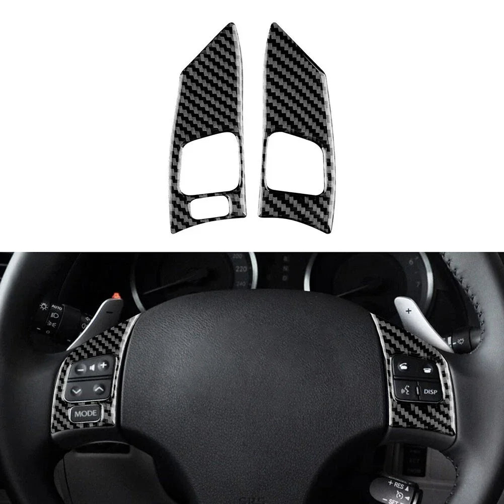REAL CARBON FIBER Steering Wheel Button Cover for LEXUS IS (2006–2012)