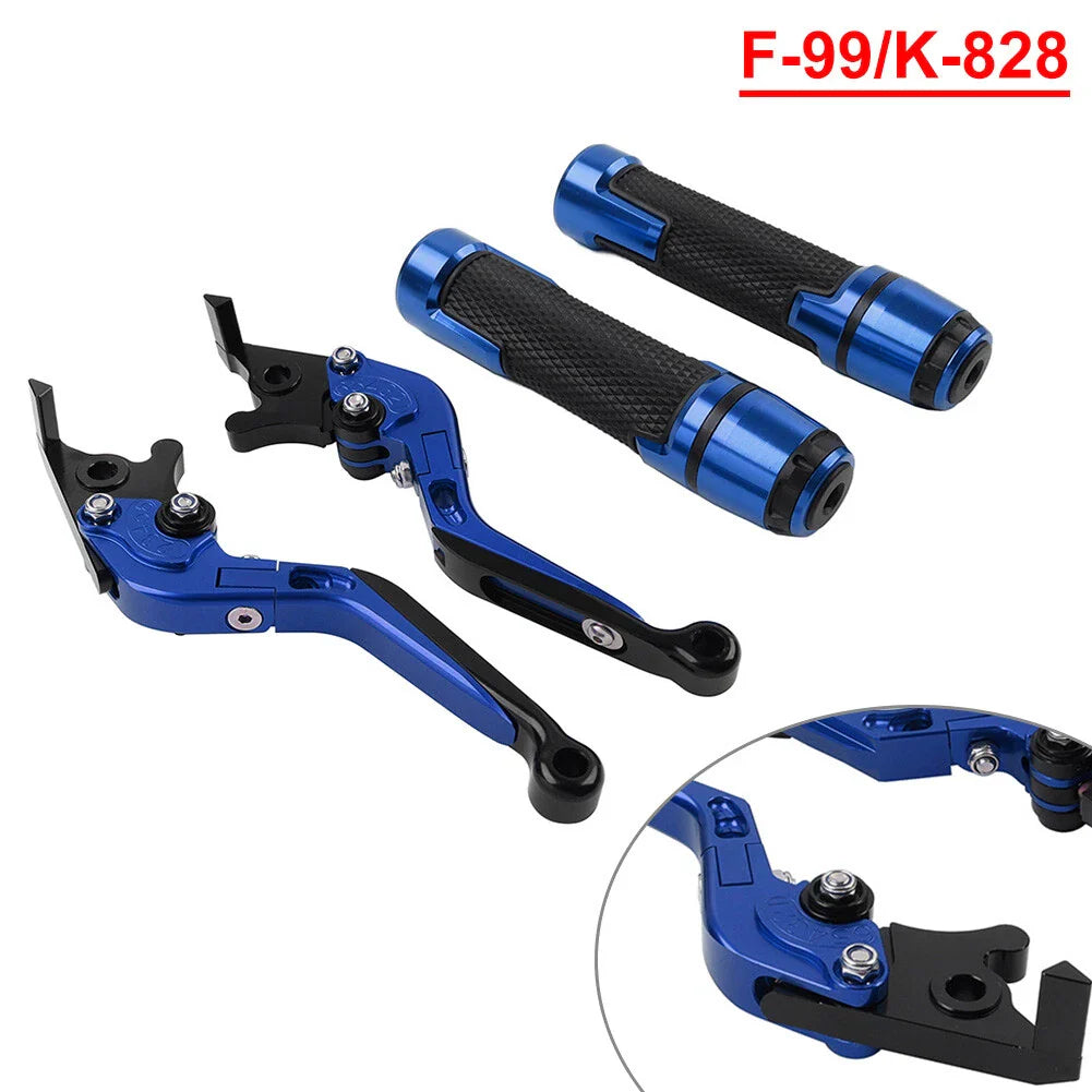 Blue Extendable Brake Clutch Levers Grips Set for Kawasaki ZX10R/RR (2004-2023)