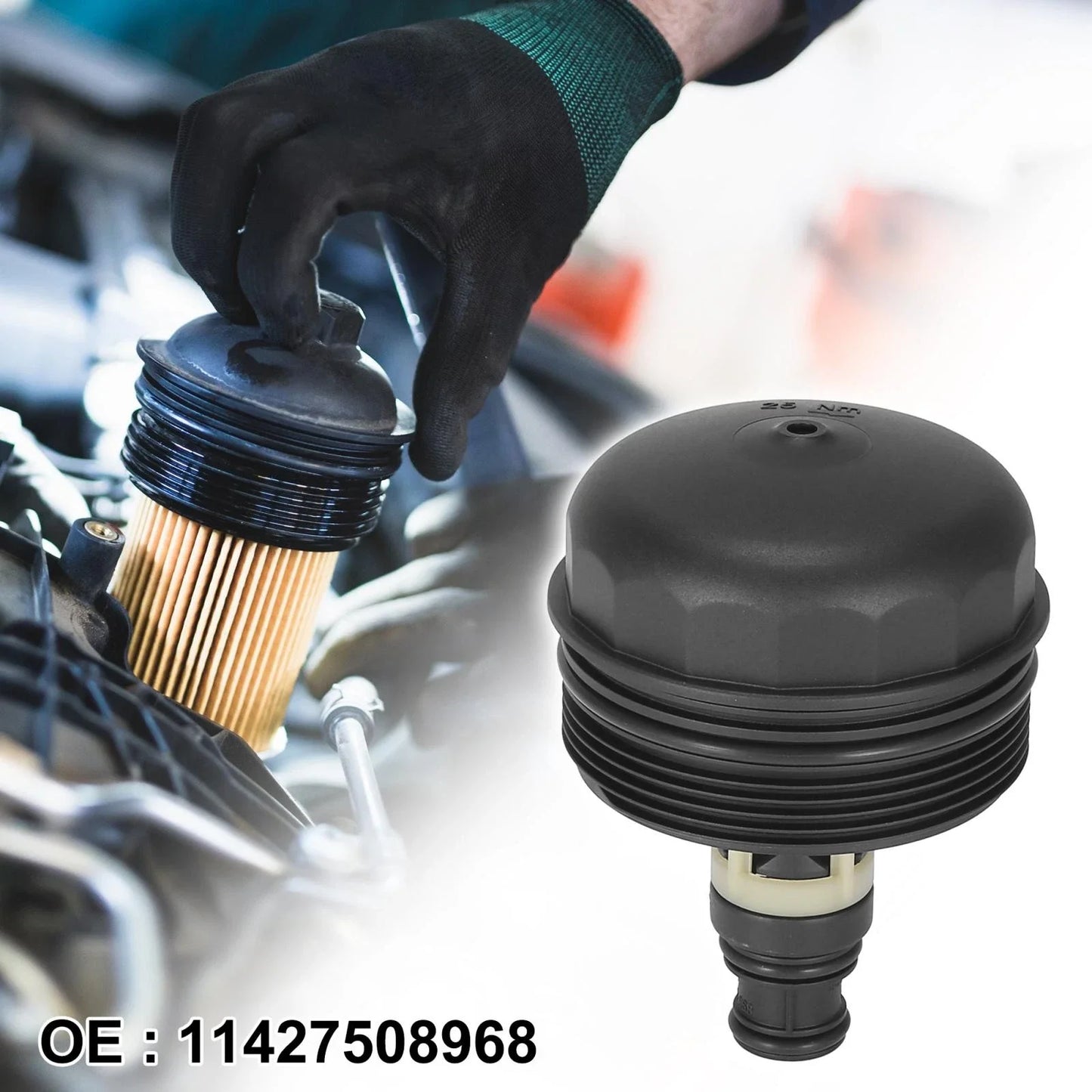 Oil Filter Cap Assembly Housing for BMW E46 E60N E61N E81 E82 (1998 - 2013)