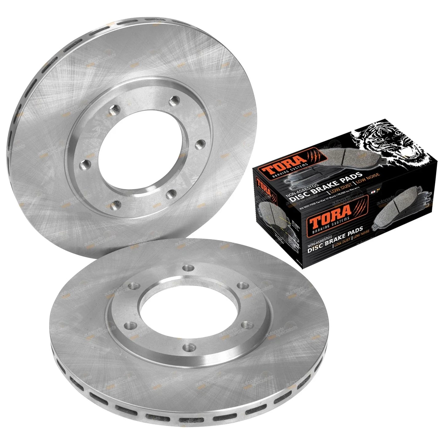 Front Rotors + Disc Pads for Nissan Patrol MQ MK GQ Y60 (1981-1996)