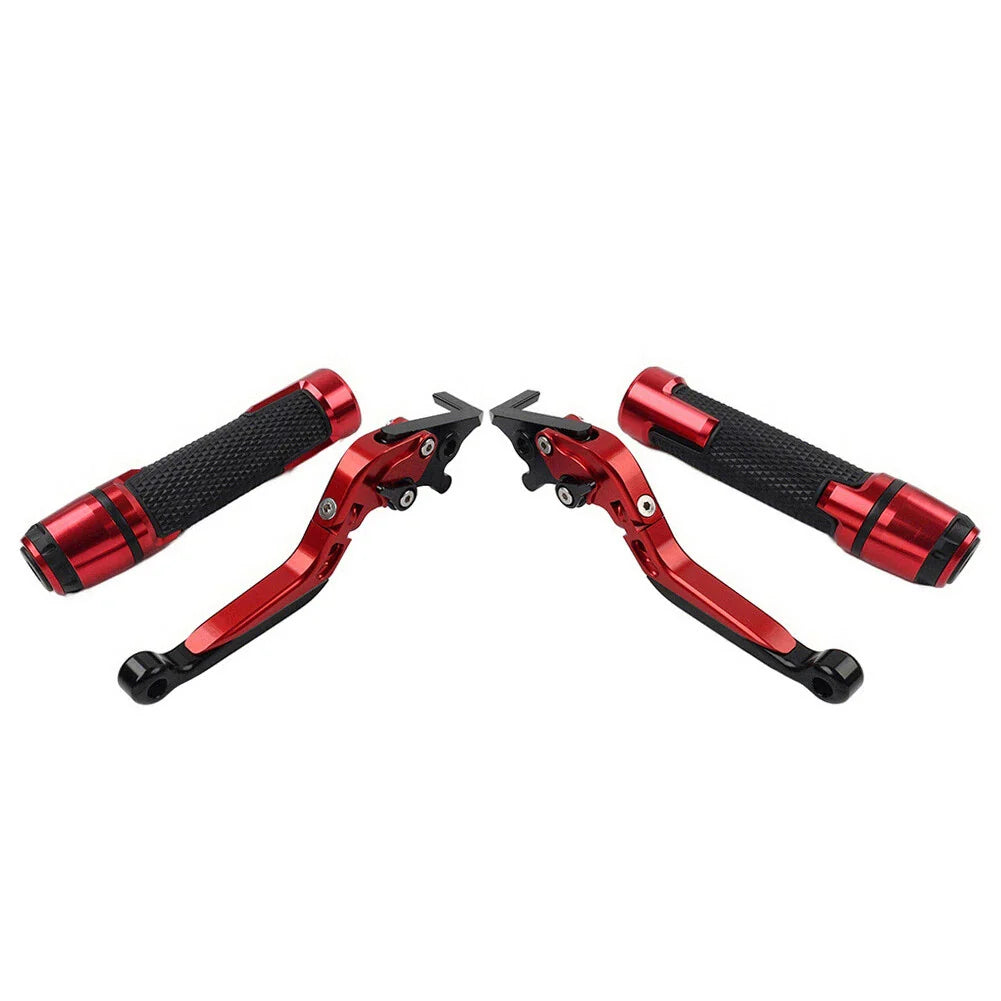 Red Extendable Brake Clutch Lever Grip Set for Yamaha YZF R3 MT-03 (2015-2023)