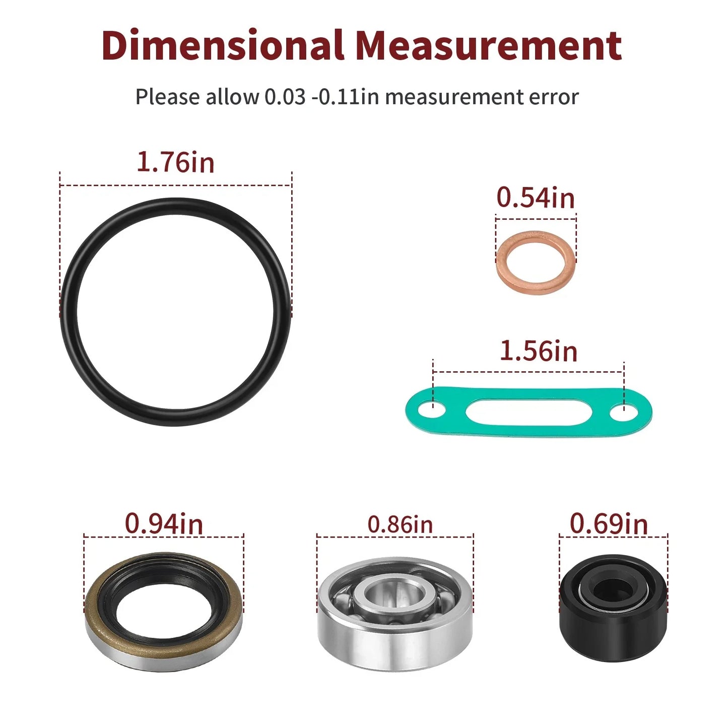 Water Pump Rebuild Kit Gasket Bearing Seal for Kawasaki KX80 KX60 (1985–2003)