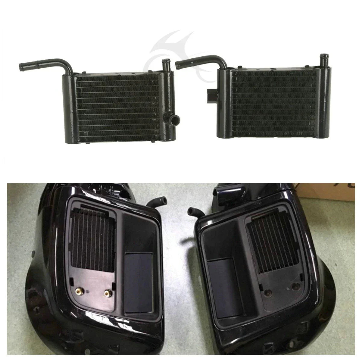 Black Lower Vented Fairing Radiator Cooler for Harley Touring (2014-2023)