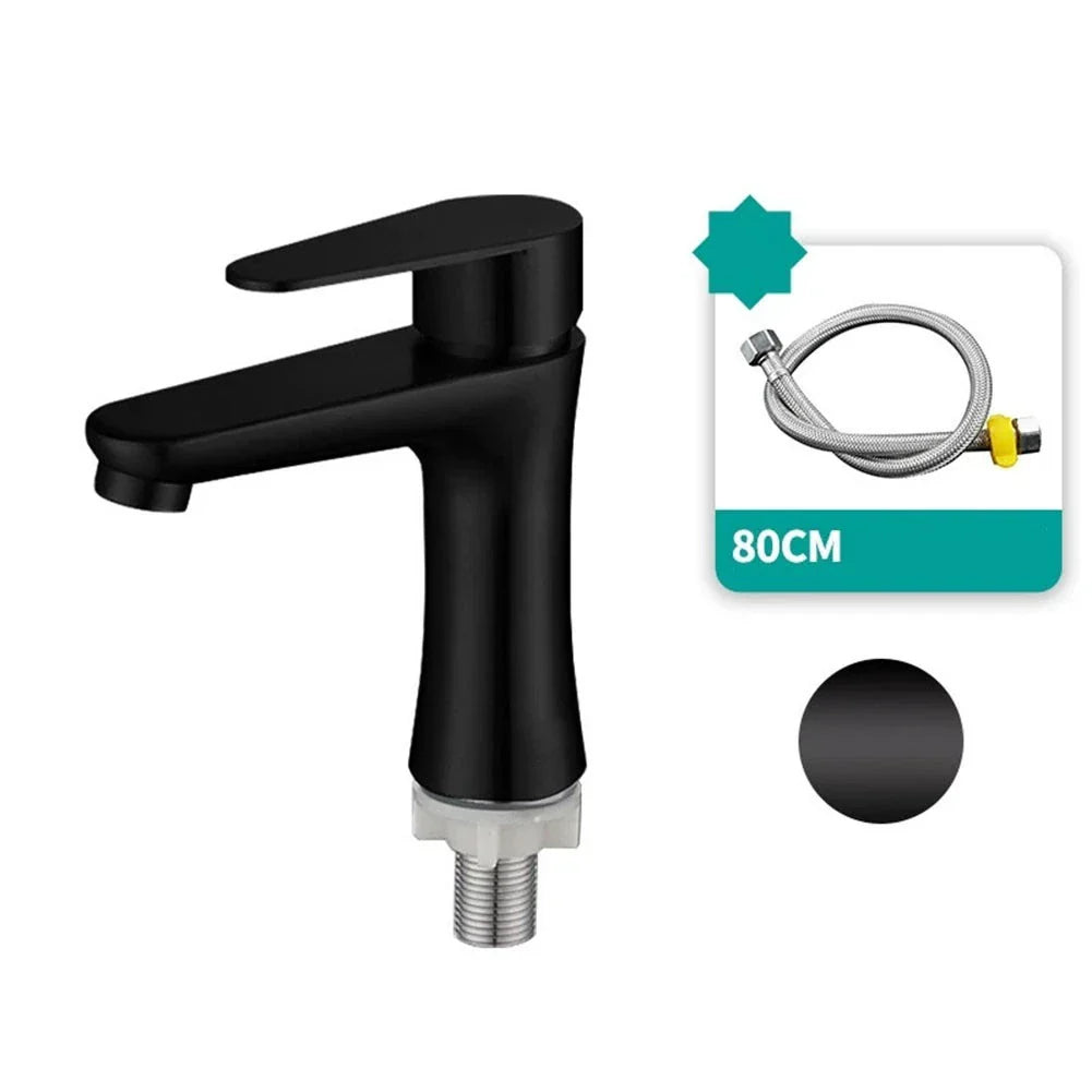 Single Cold Water Sink Faucet with Hose for RV