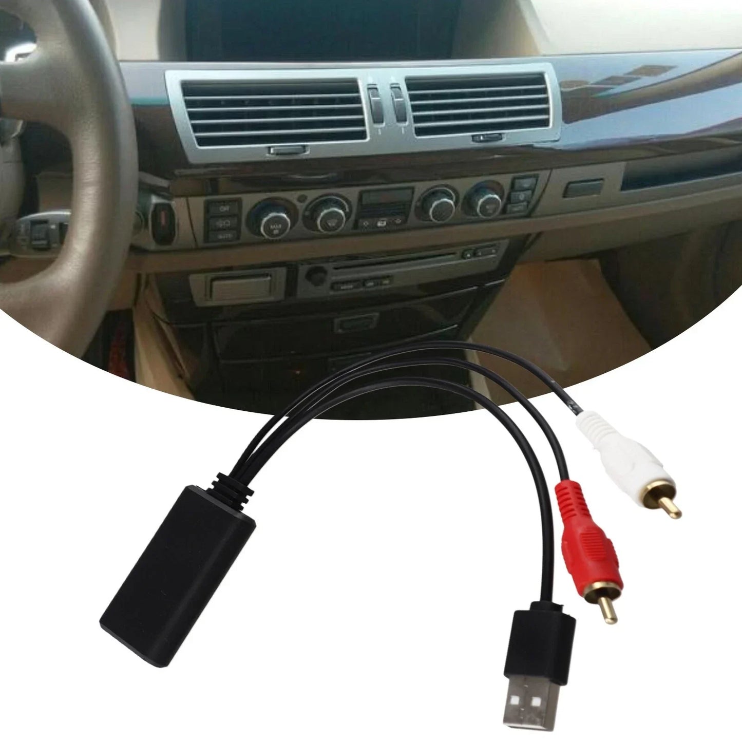 USB Car Audio Adapter with USB Connectors for Universal