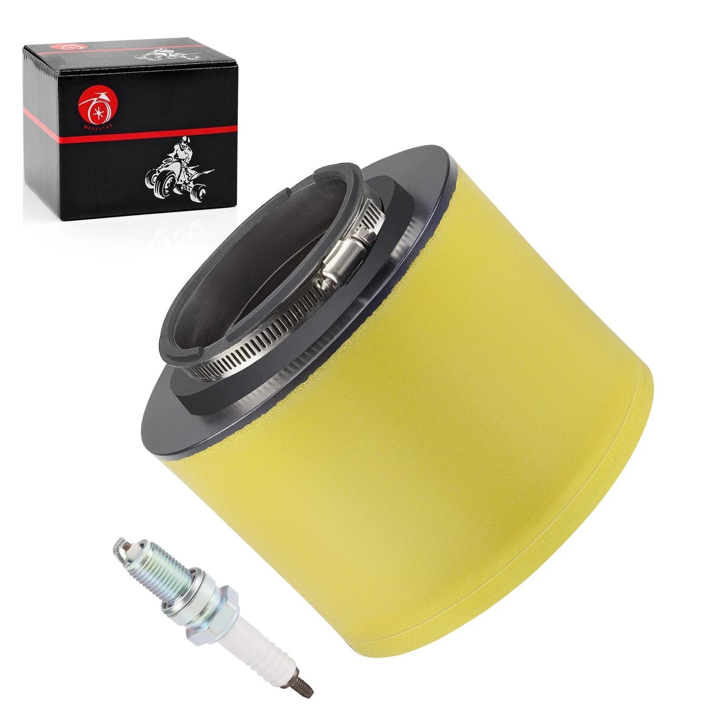 Air Filter + Clamp + Spark Plug for Honda TR200 Fat Cat (1986–1987)