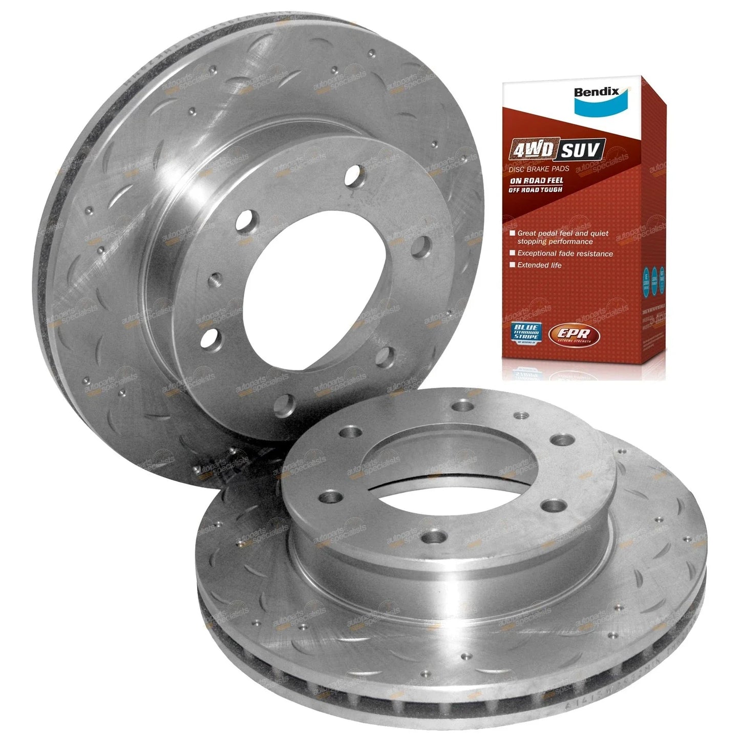 Front Disc Rotors + 4WD Brake Pads for Mazda B2600/B2500 (2002-2011)