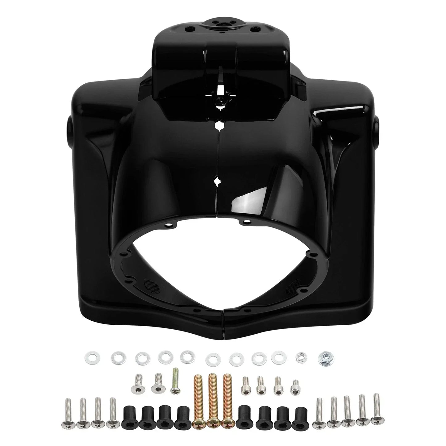 Black 7" Round Headlight Nacelle Cover for Harley Touring Road King (2014-2025)