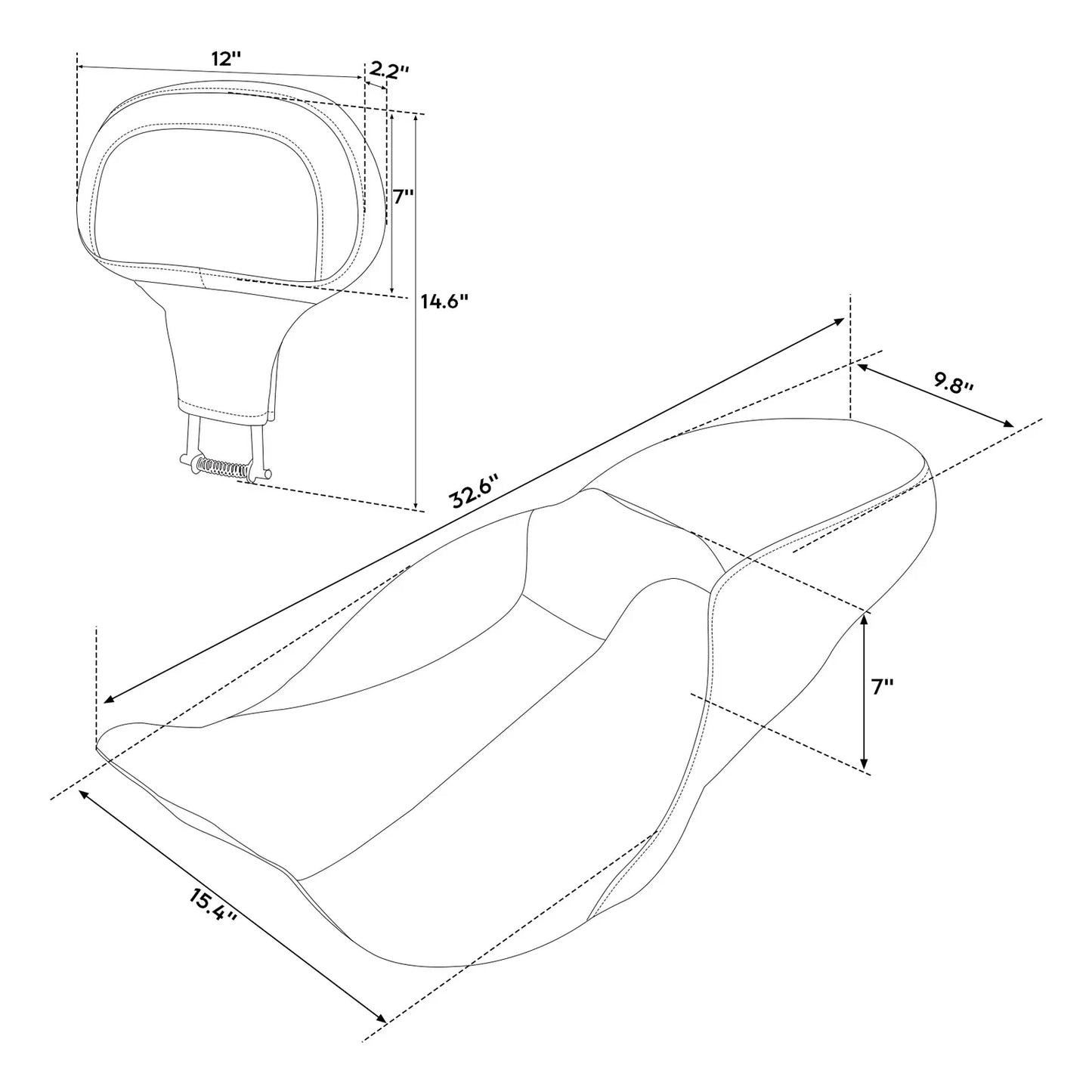 Driver Passenger Seat w/ Backrest Pad for Harley Road Glide (2009-2023)