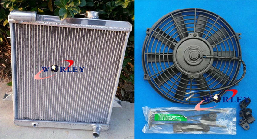 3 Core Aluminum Radiator + Fan for Triumph TR6 (1975-1976)