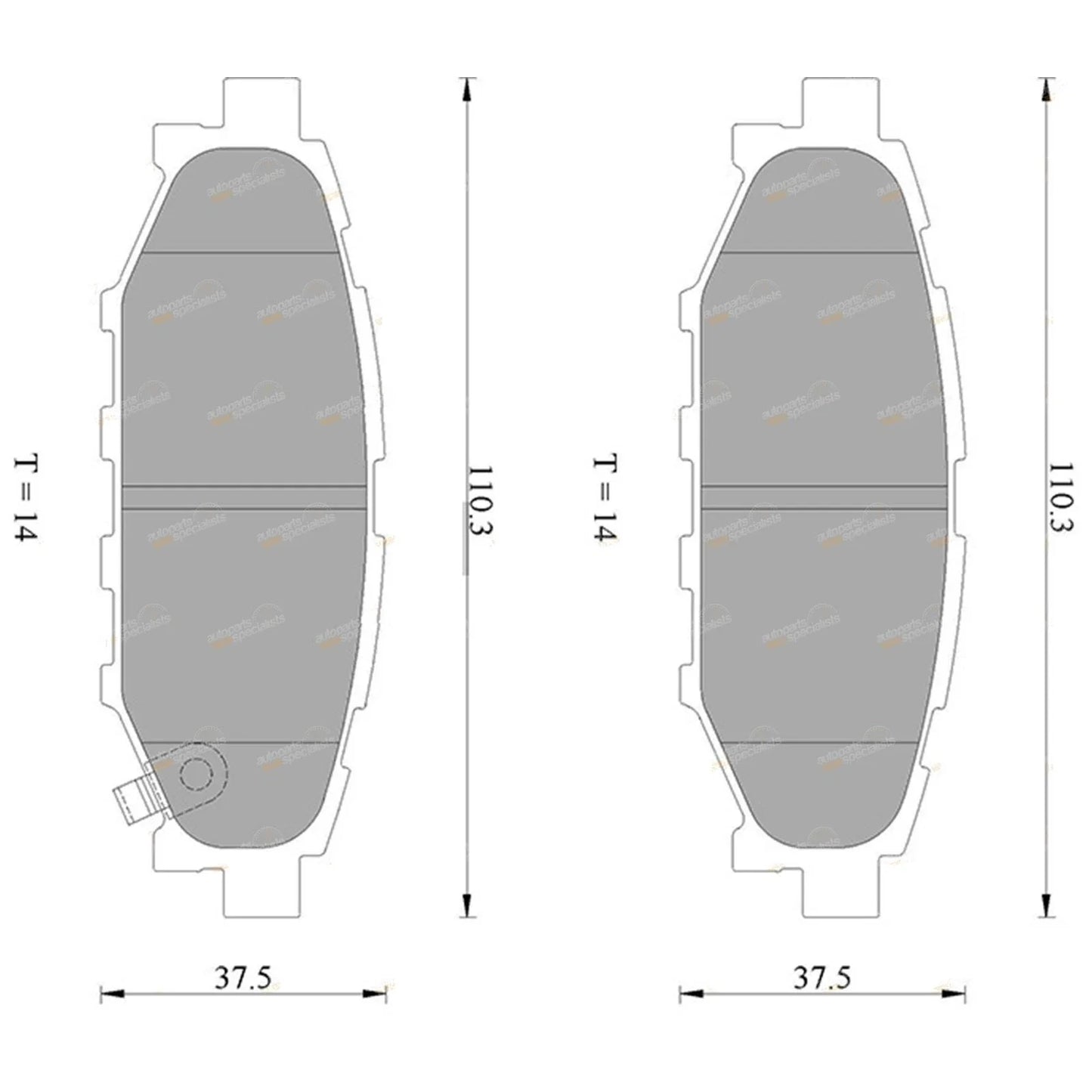Rear Disc Brake Pads Set for Subaru Outback 2.0L 2.5L (2004-2010)