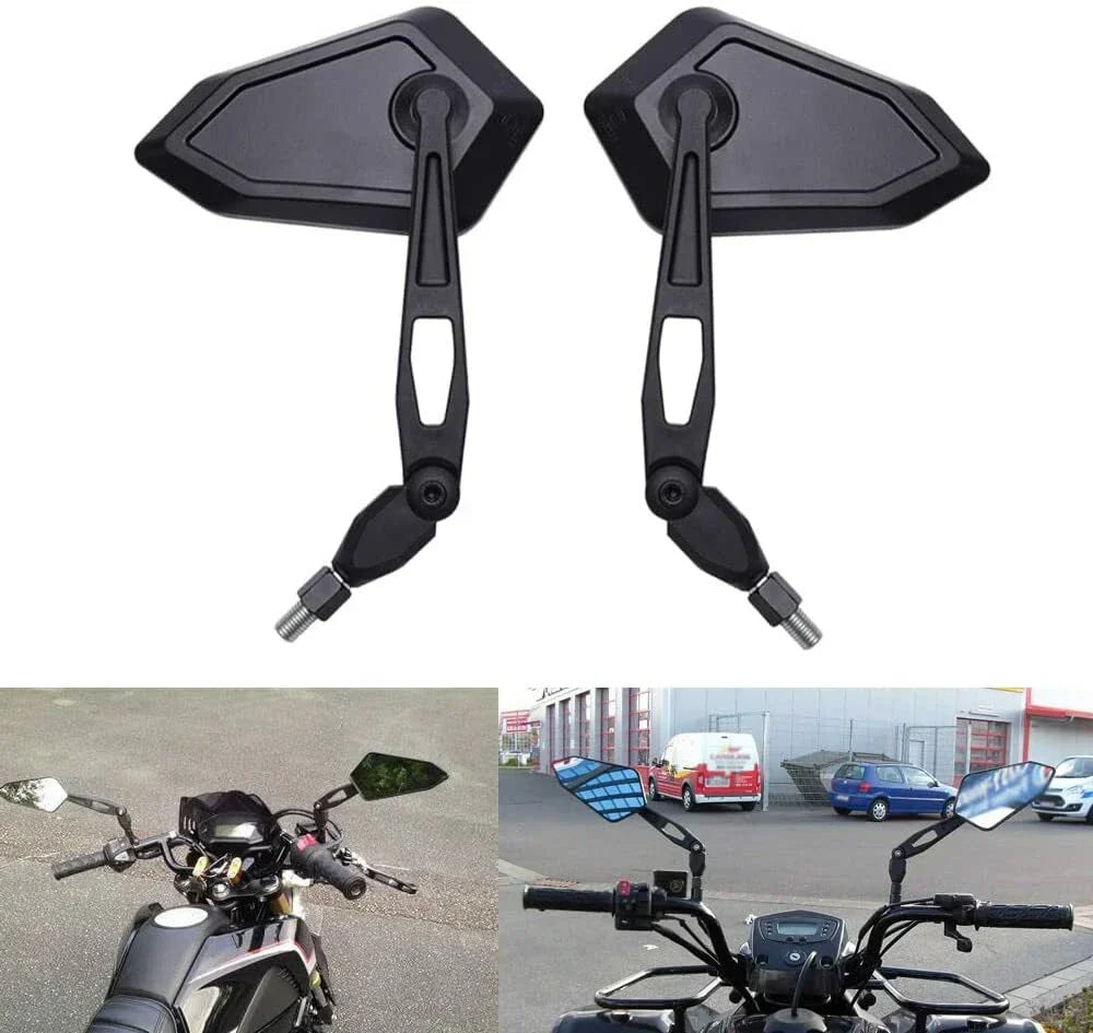 10mm Adjustable Rear Side Mirrors for Choppers & Cruisers