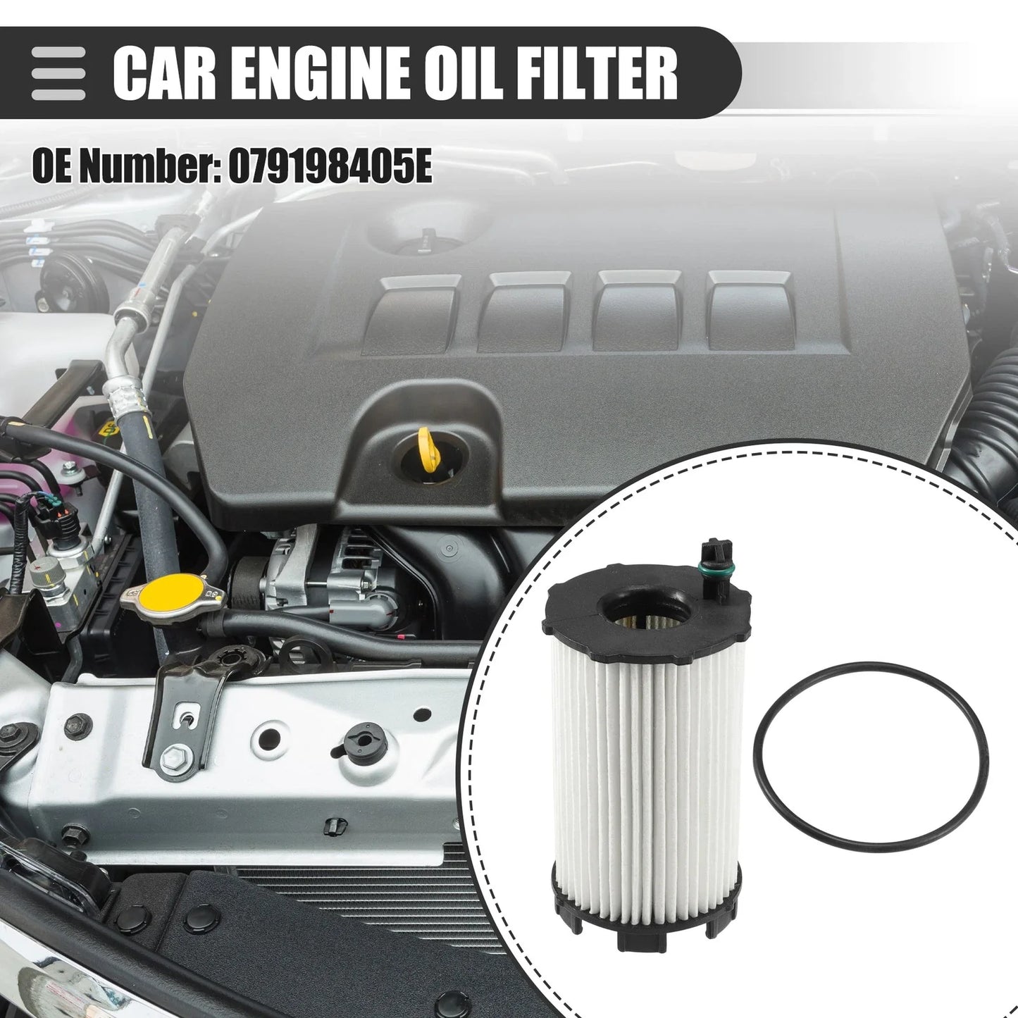 Engine Oil Filter with Gasket for Audi RS5 (2013-2015) 4.2L V8 Gas