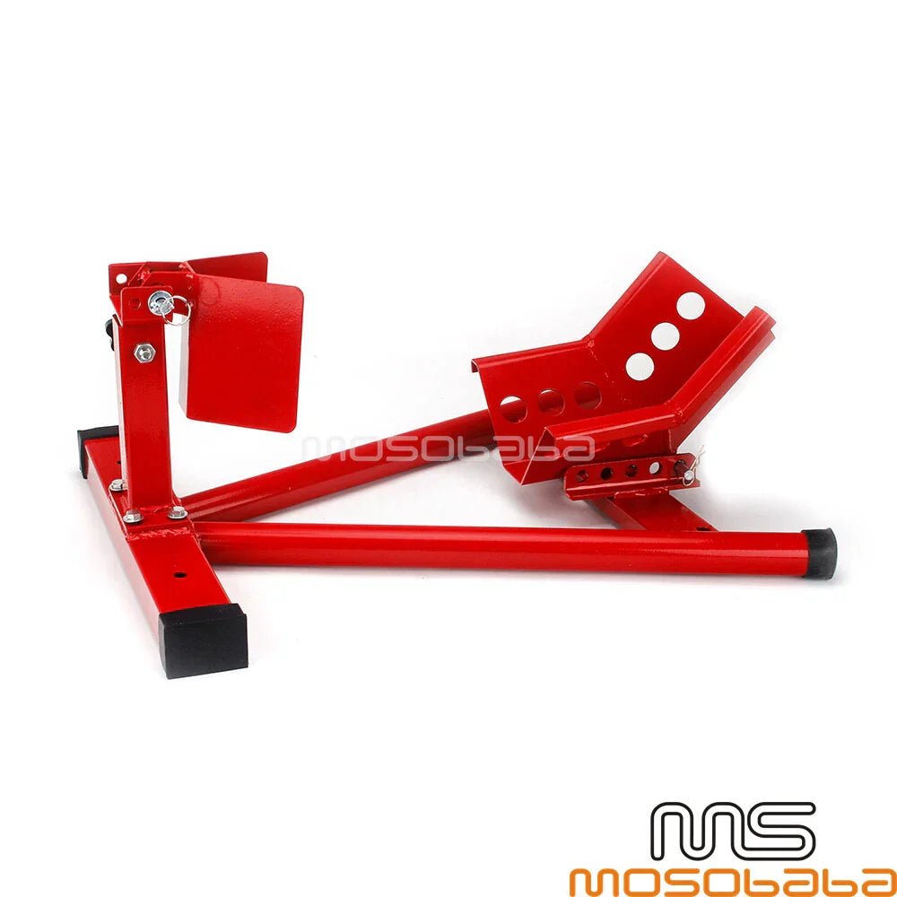 Red Front Wheel Chock Paddock Stand for Universal Motorcycle & Scooter