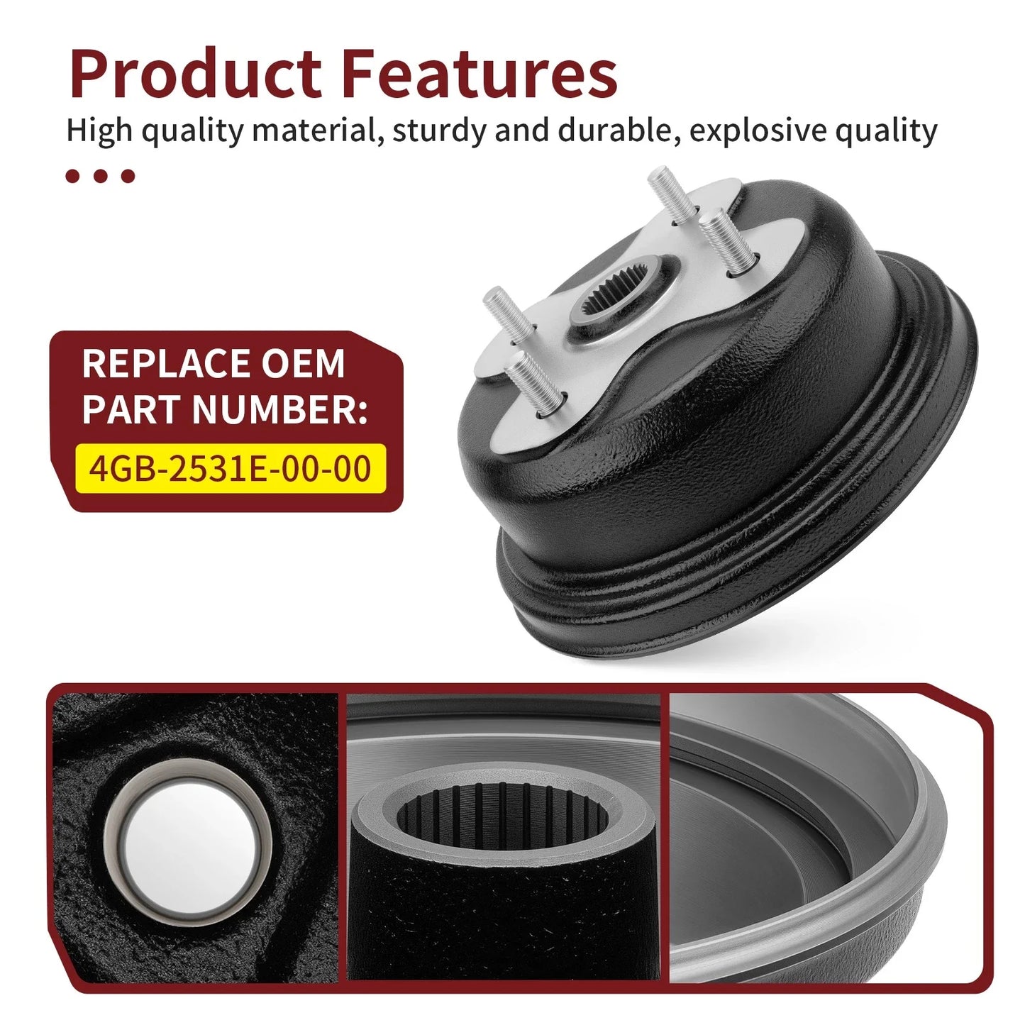 Rear Wheel Brake Drum for Yamaha Grizzly 600 4x4 YFM600FW (1999–2007)