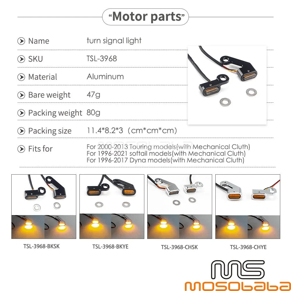 Mini LED Turn Signal Light for Harley Softail Dyna Touring