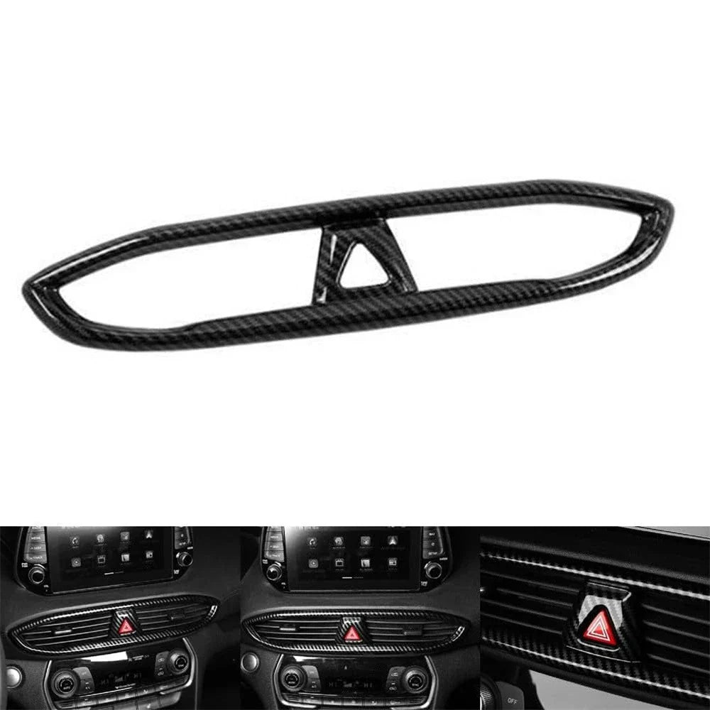 Carbon Fiber Center Air Outlet Vent Cover Trim for Hyundai Santa Fe (2019-2022)