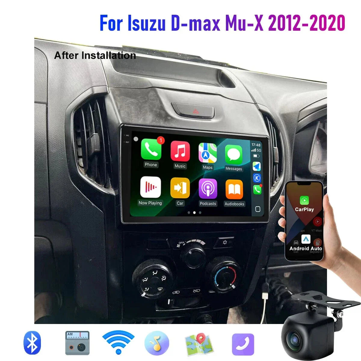 6+128G Wireless CarPlay Android Auto Radio for Isuzu Dmax MuX (2012-2020)