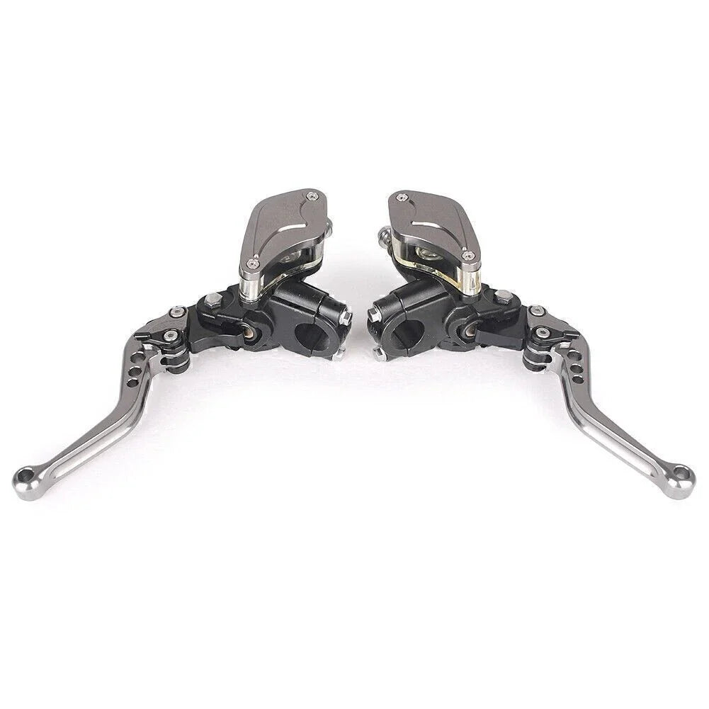 Black Clutch Brake Levers & Master Cylinder Reservoir for Motorcycle 22mm