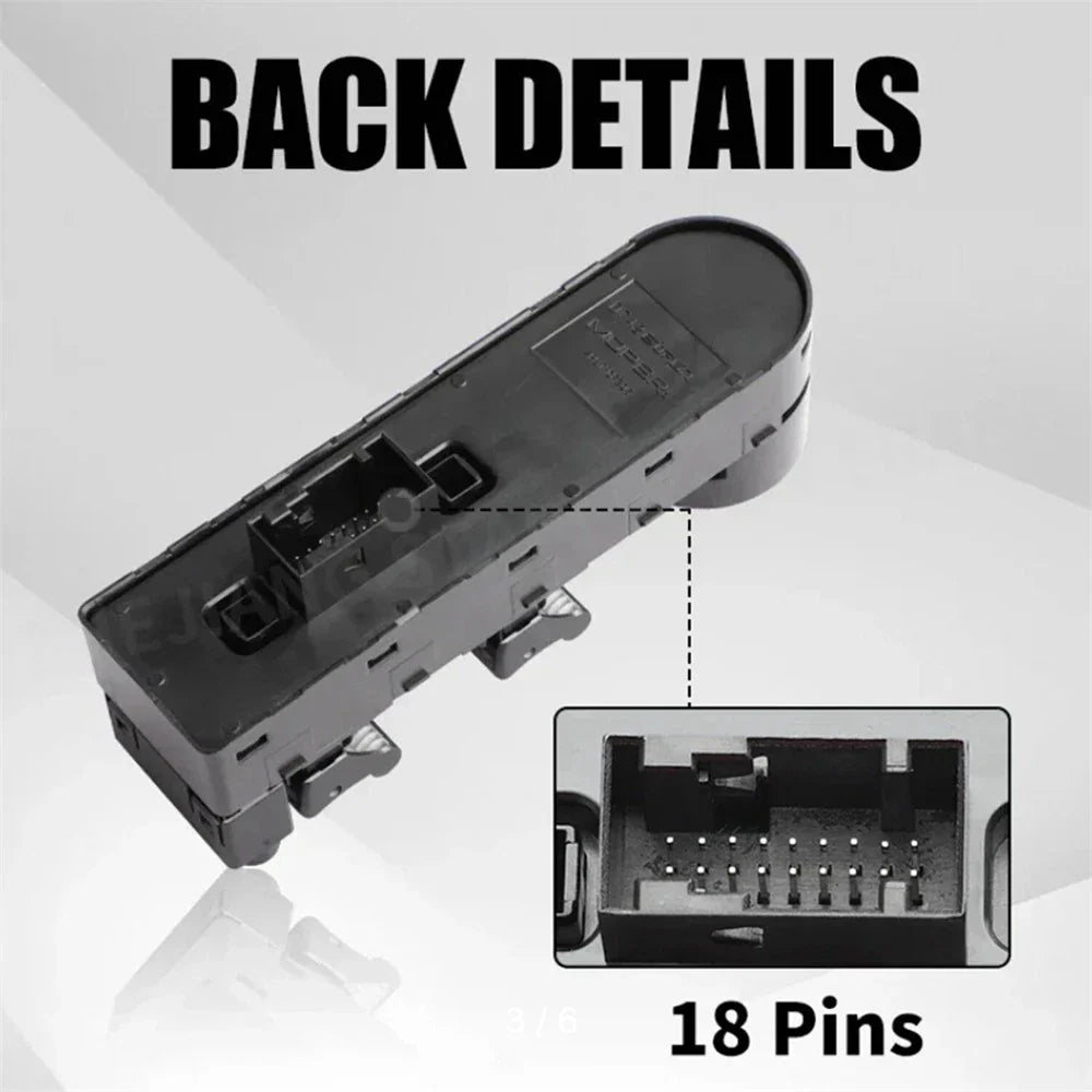 Driver Side Power Window Switch 18-Pin for Jeep Renegade Liberty (2016-2023)