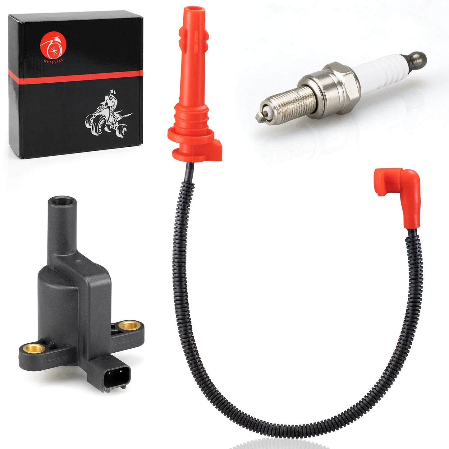 Ignition coil w/ Wire Cap & Spark Plug for Polaris Ranger 570 (2012–2019)