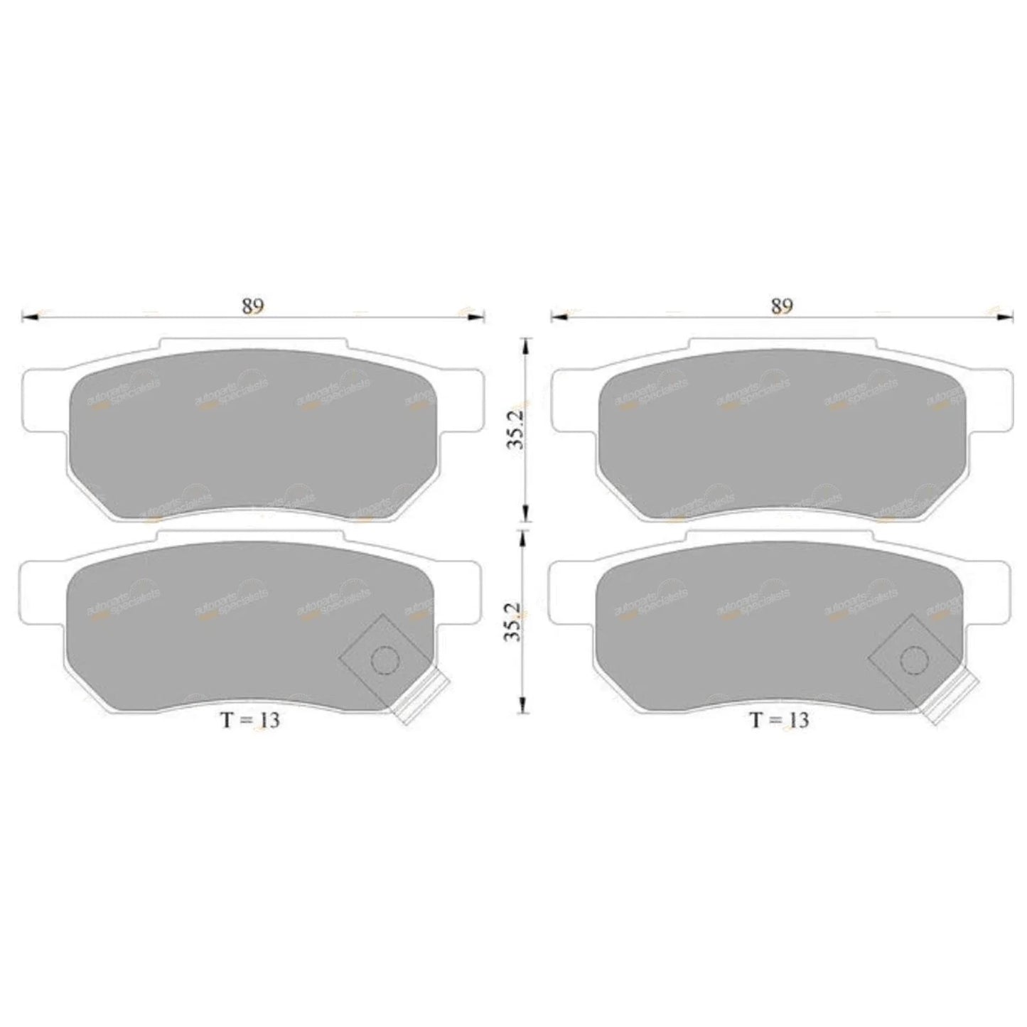 Rear Disc Brake Pads Set for Honda City/Civic/Concerto/CRX (1987-2019)