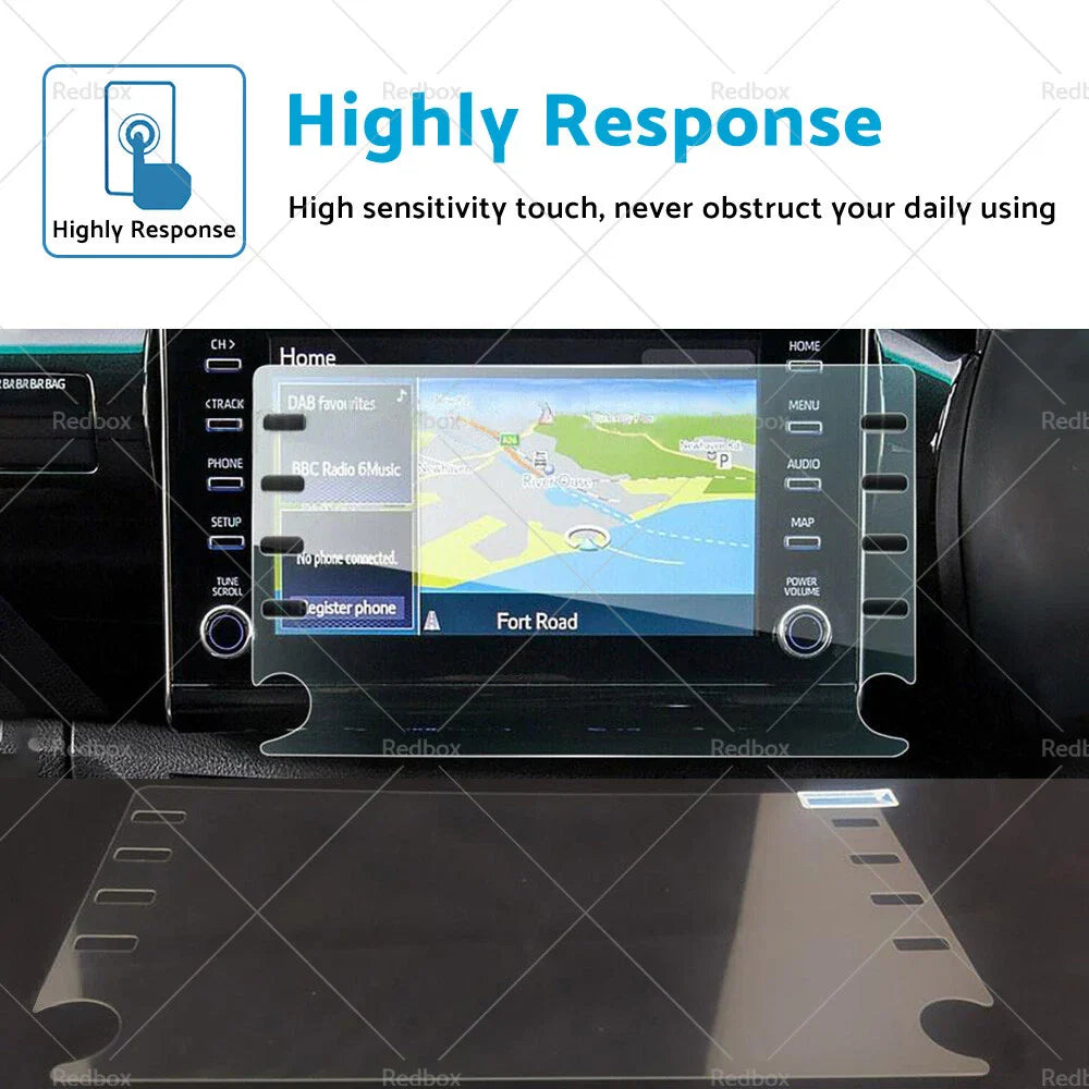 8in Tempered Glass Touchscreen Protector for Toyota HiLux (2021-2022)