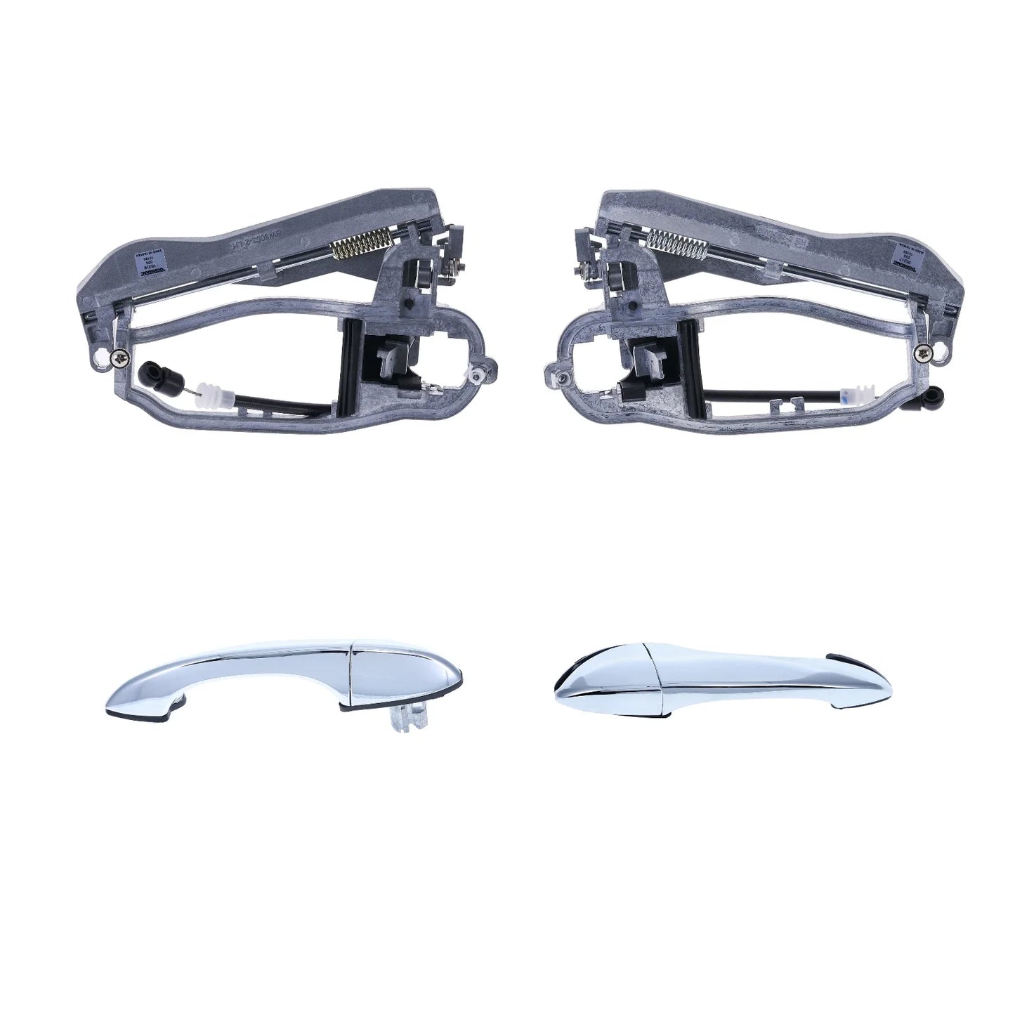 4pcs Rear LH+RH Chrome Outer Door Handle and Carrier for BMW X5 (2000–2007)