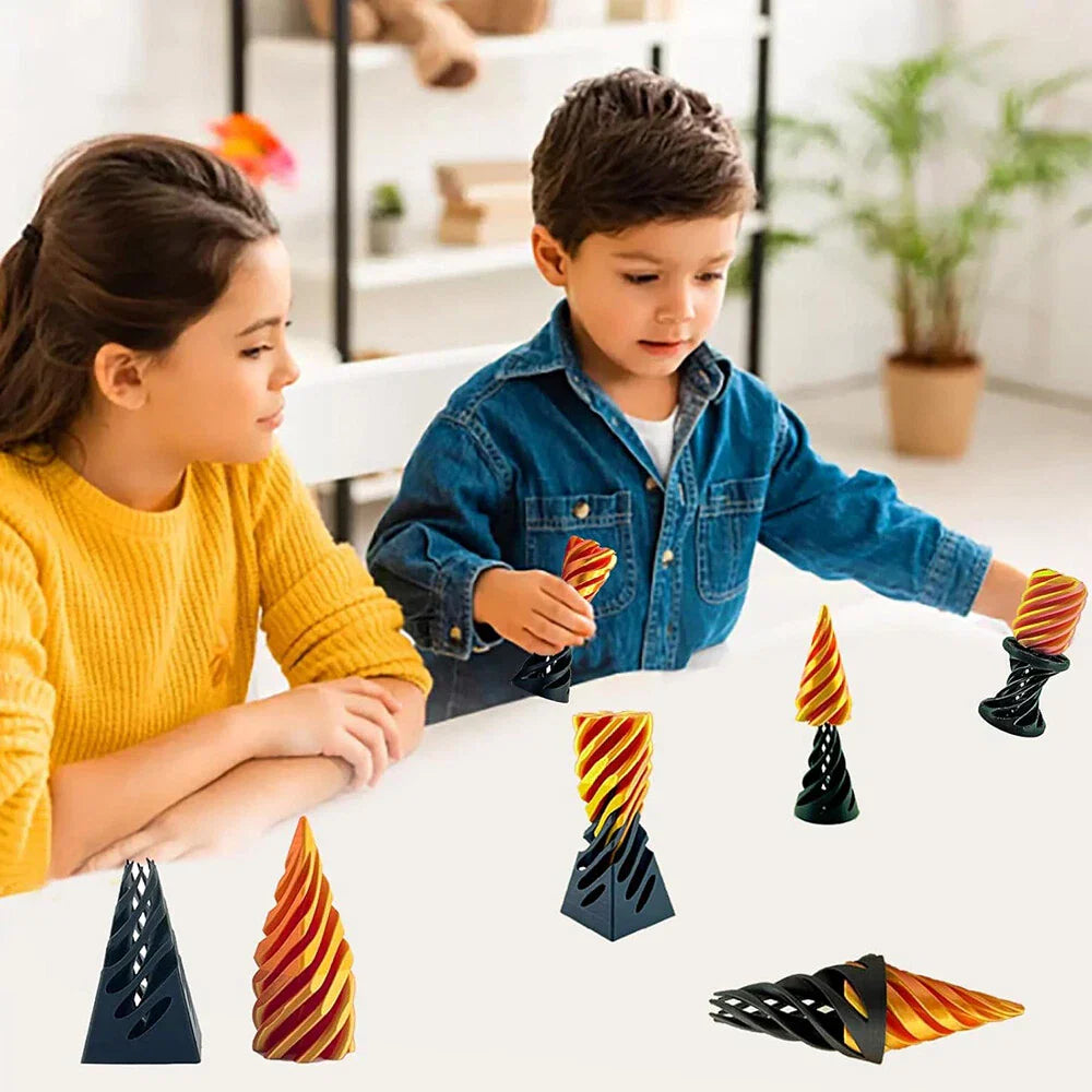 3 x Impossible Cone Mini Vortex Thread Illusion Deco for Relaxation