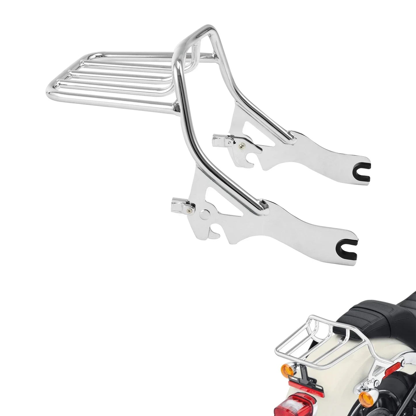 Chrome Luggage Rack for Harley Softail FLDE FLHC FLHCS FLSL FXBB (2018-2025)