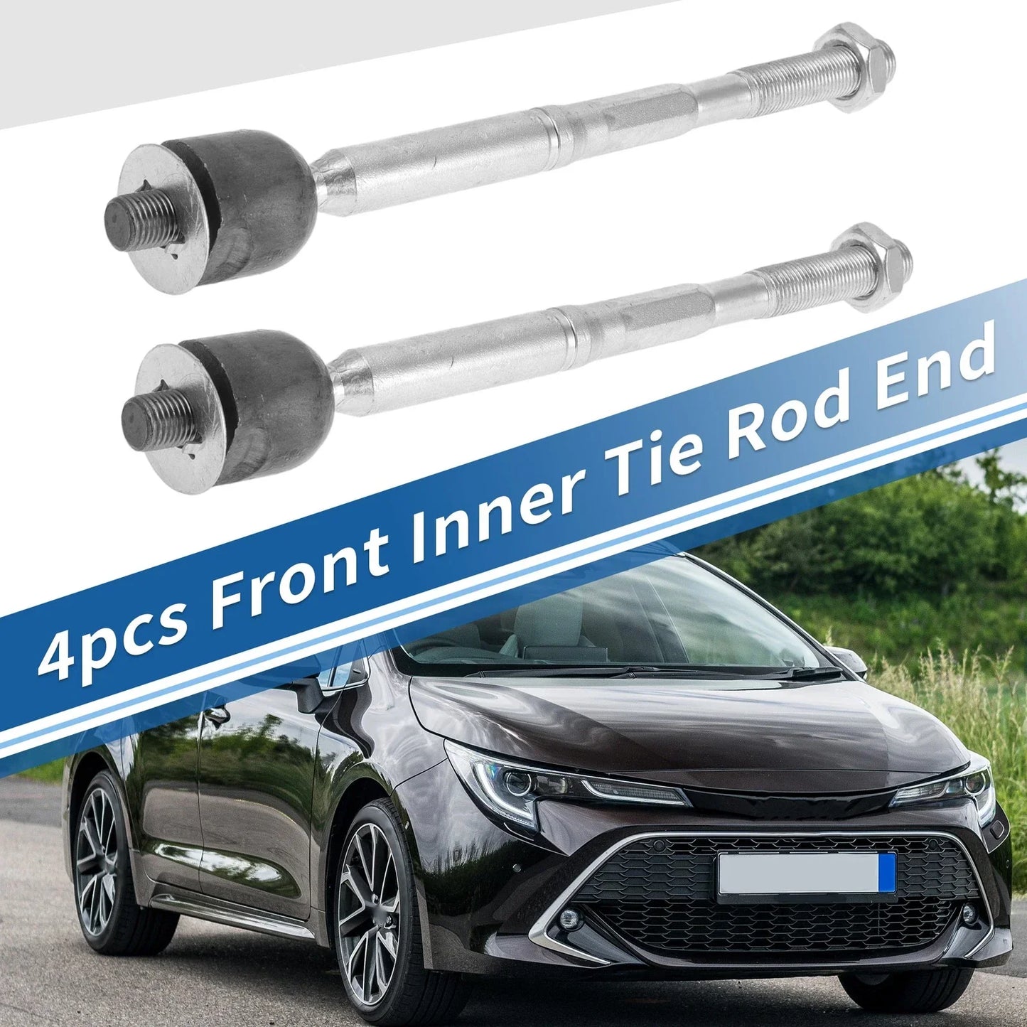 4 x Front Inner Tie Rod End Links for Toyota Highlander (2001-2023)