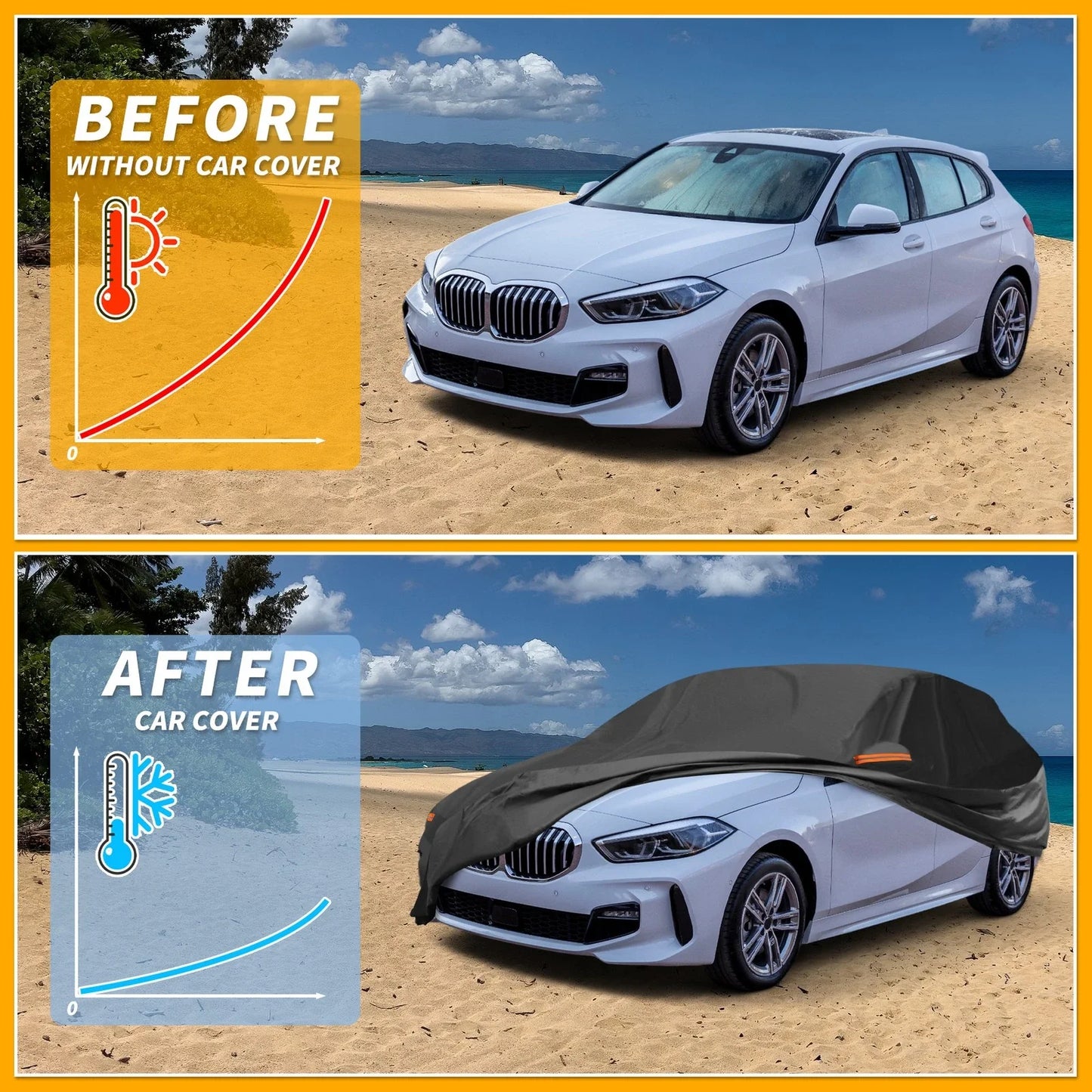 Car Cover for BMW 1 Series Hatchback Waterproof All Weather Aluminum Film