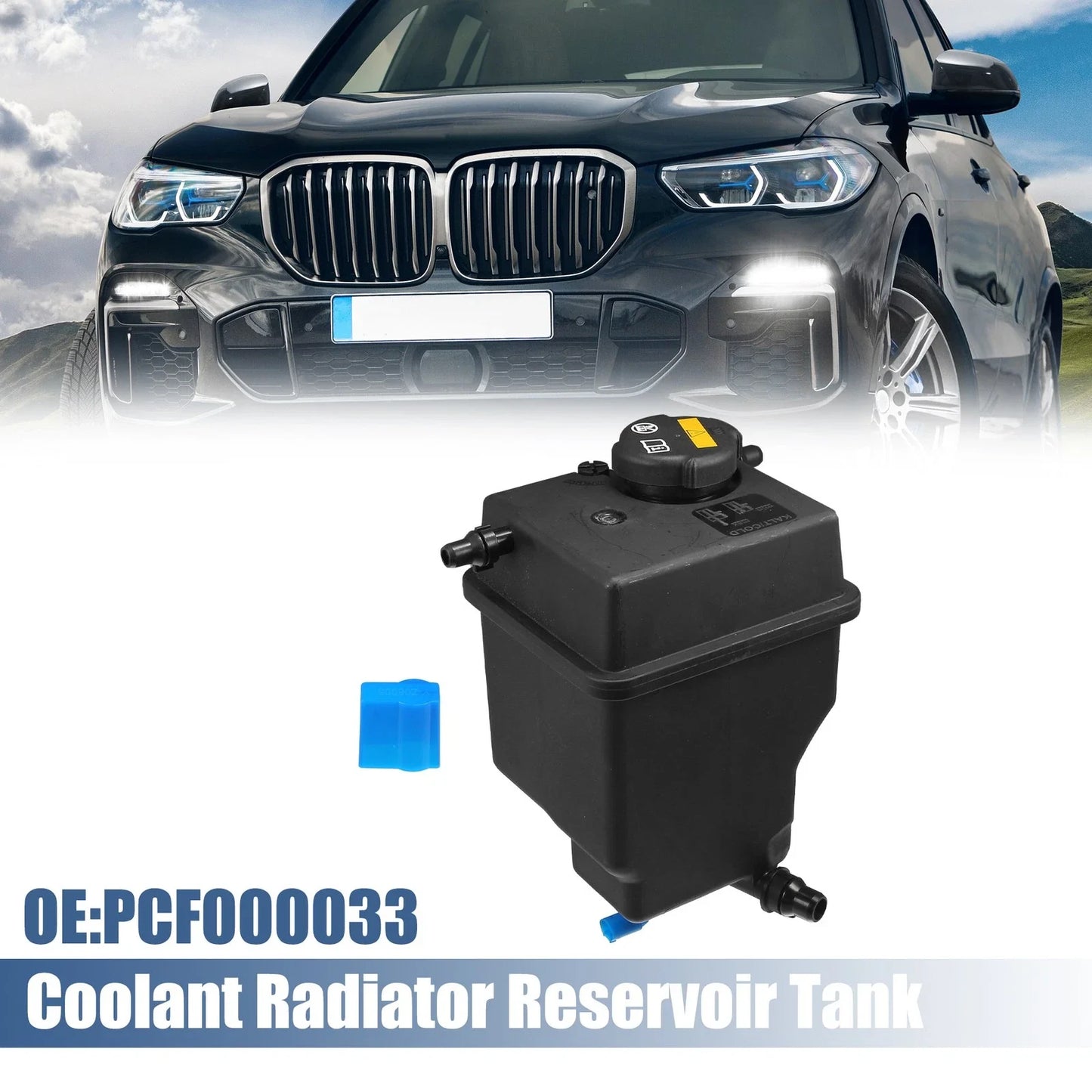 1 x Coolant Radiator Reservoir Tank with Cap and Sensor for BMW X5
