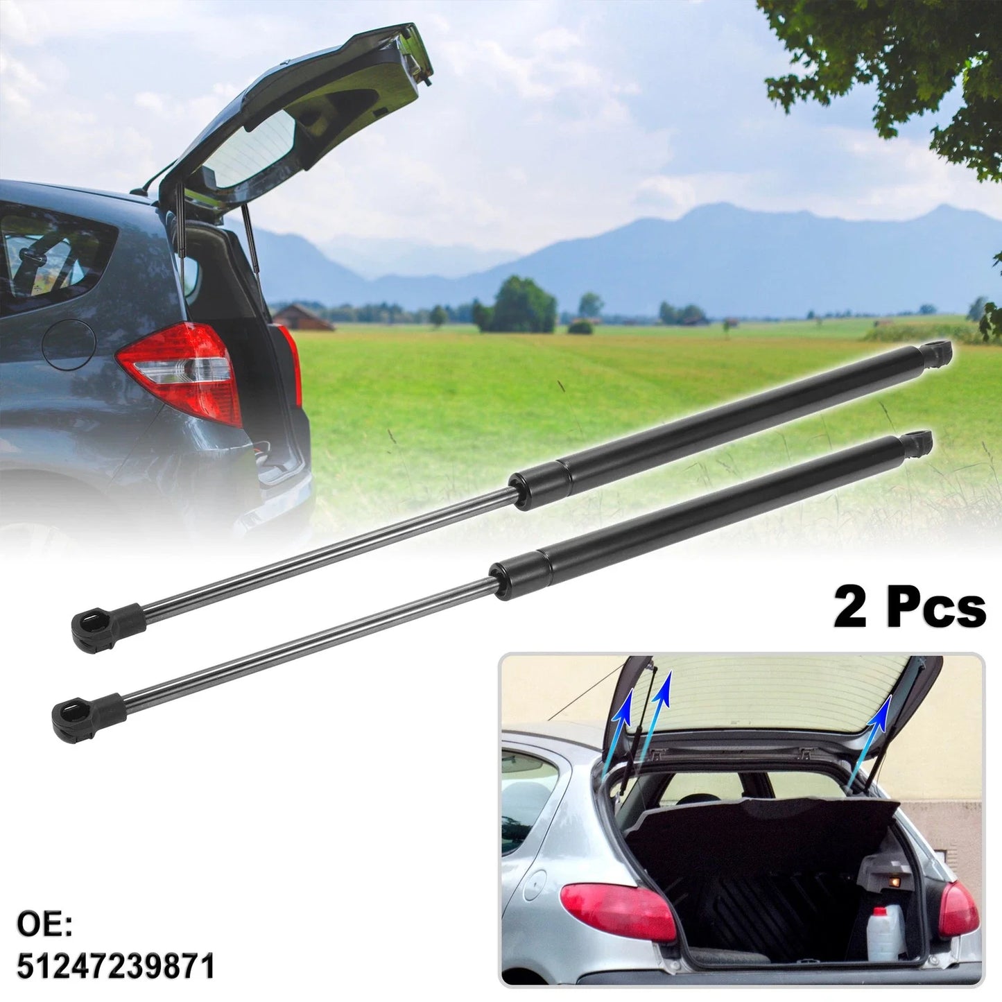 Rear Hatch Lift Support Gas Struts for BMW 1er F20 F21 Black