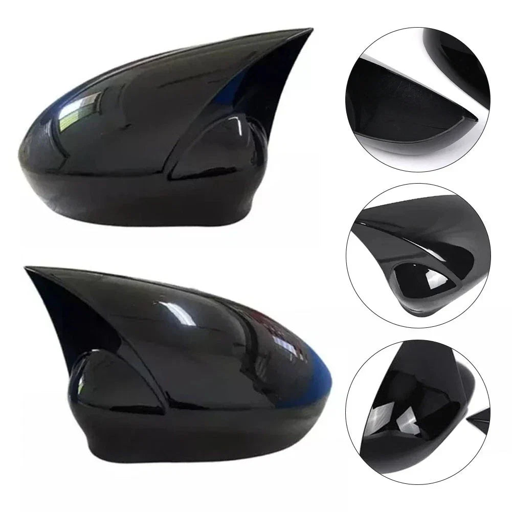 Mirror Cover Set Glossy Black for Fiat 500 / Grande Punto (2007–2010)