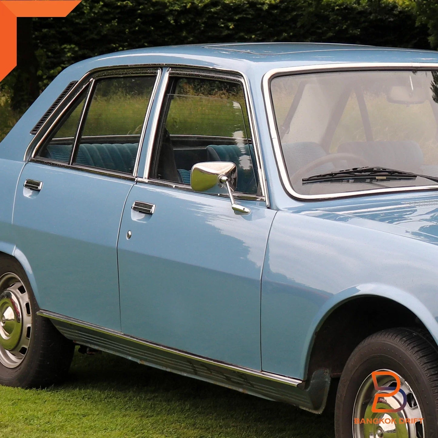 Chrome Fender Door Wing Side Mirrors for Peugeot 504 (1968-1983)
