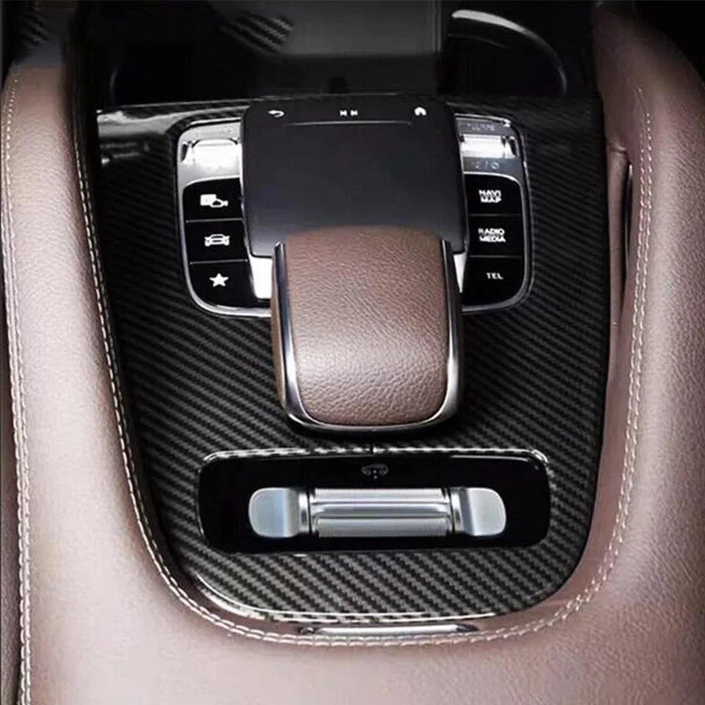 Carbon Fiber ABS Central Gear Shift Panel Trim for Mercedes Benz X167 W167 (2020-2023)