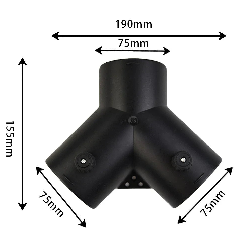 3in Y Branch Duct Splitter with Regulator Flap Valve for Heater