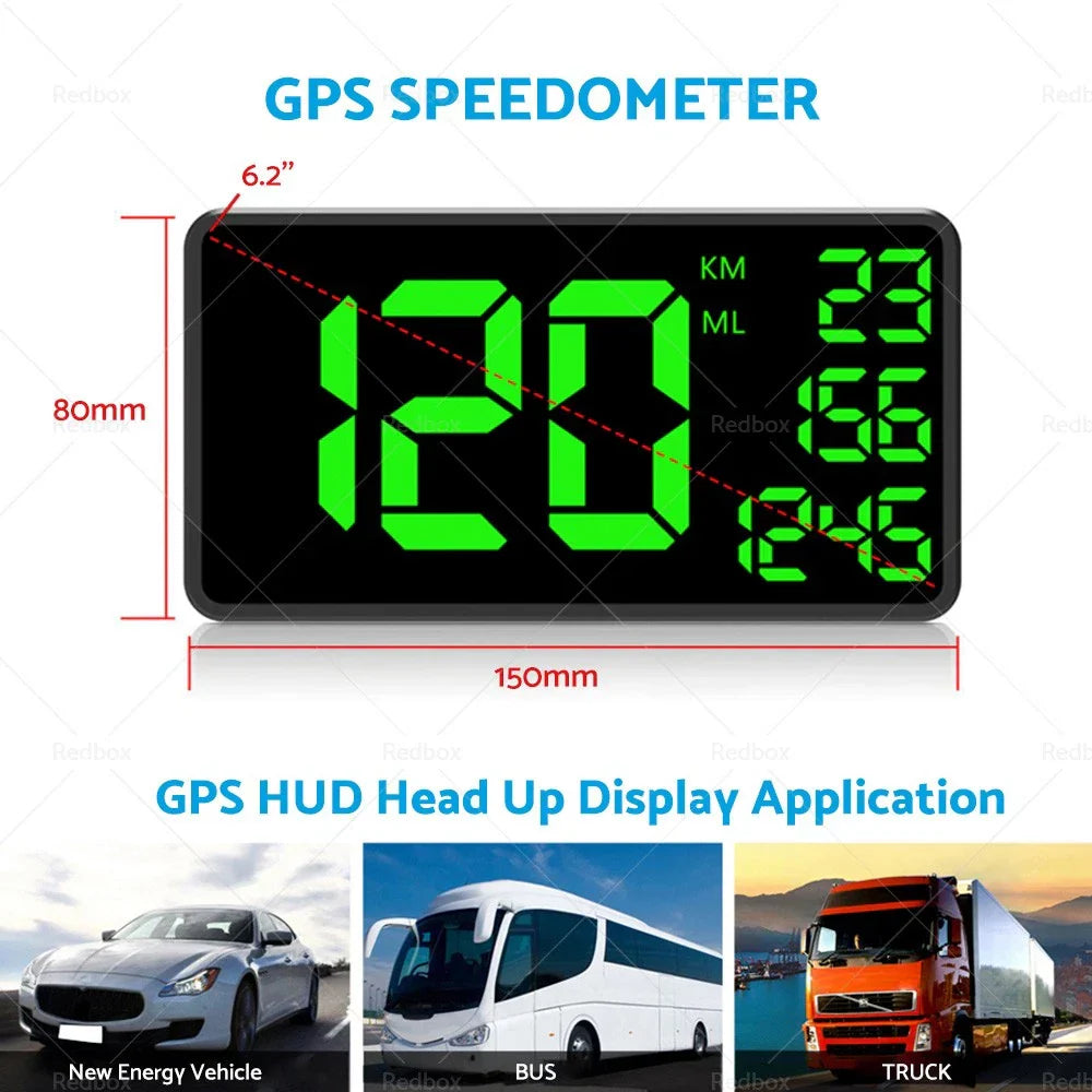 6.2" Truck GPS Speedometer Extend Display Odometer Overspeed Alarm MPH/KMH