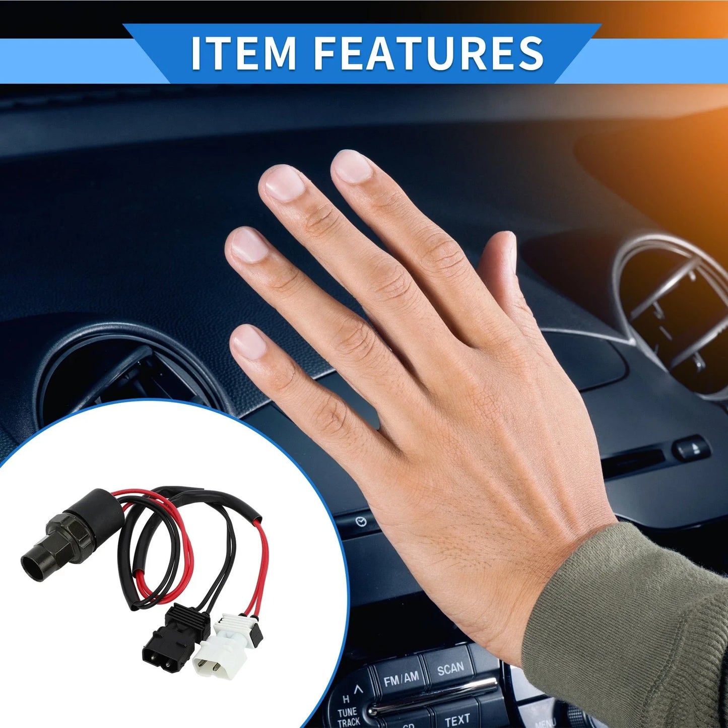 A/C Pressure Switch Sensor for BMW 318i Base 1.8L (1992 - 1995)